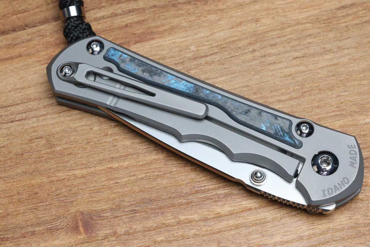 CHRIS REEVE LARGE INKOSI - OCEAN BLUE CARBOTI INLAY - DROP POINT CPM MAGNACUT BLADE - MIM CLIP - R1 INVITATIONAL 2026