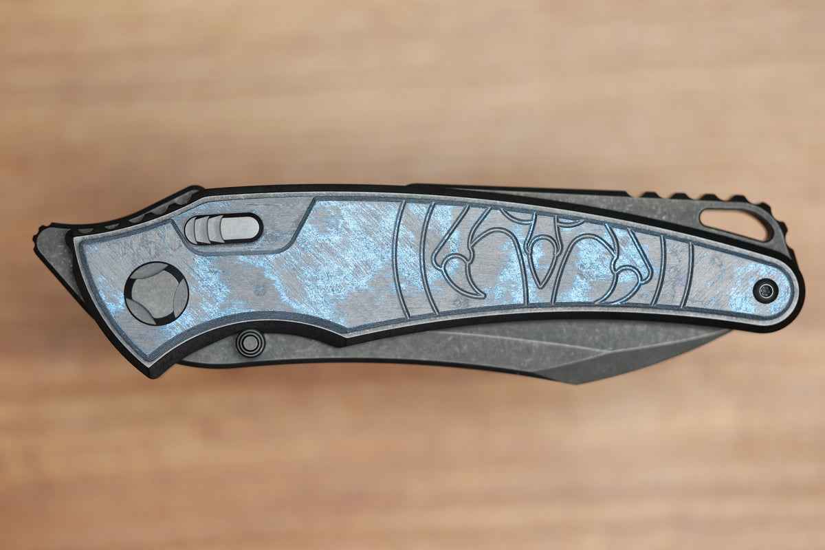 HAWK KNIVES TALON - DLC TITANIUM/OCEAN BLUE CARBOTI HANDLE - M390 BLADE - R1 INVITATIONAL 2026