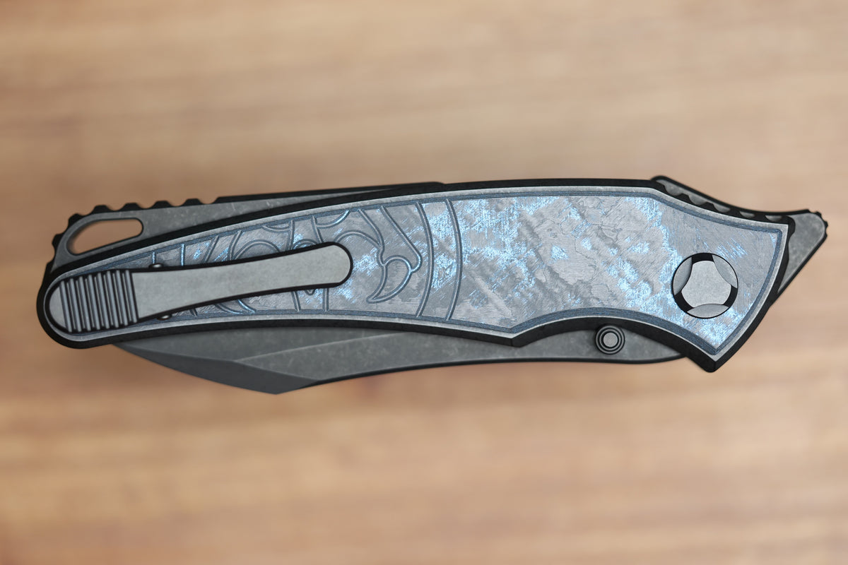 HAWK KNIVES TALON - DLC TITANIUM/OCEAN BLUE CARBOTI HANDLE - M390 BLADE - R1 INVITATIONAL 2026