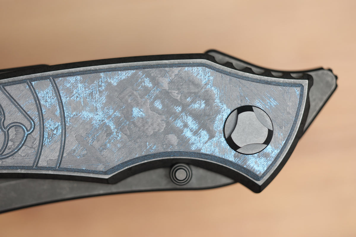 HAWK KNIVES TALON - DLC TITANIUM/OCEAN BLUE CARBOTI HANDLE - M390 BLADE - R1 INVITATIONAL 2026