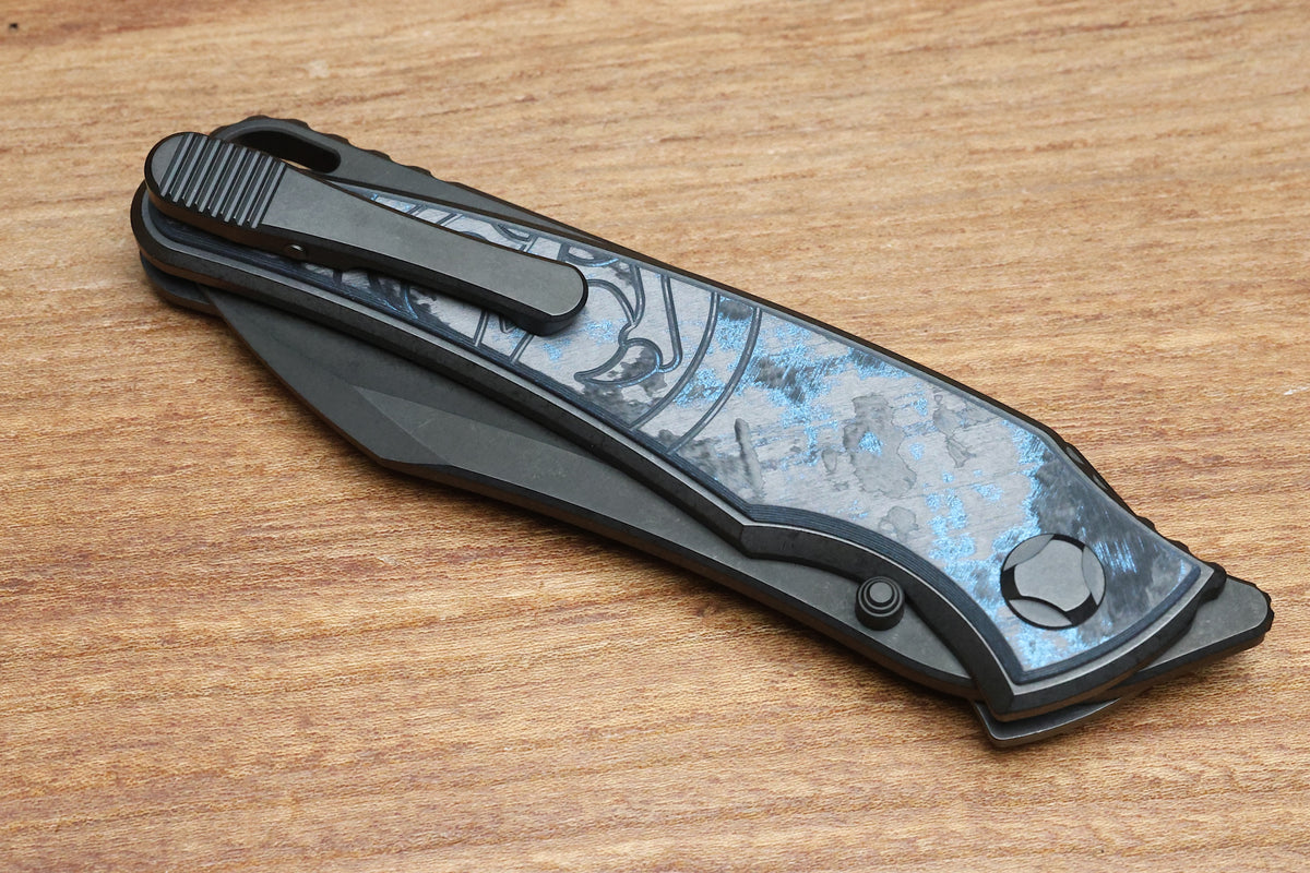 HAWK KNIVES TALON - DLC TITANIUM/OCEAN BLUE CARBOTI HANDLE - M390 BLADE - R1 INVITATIONAL 2026