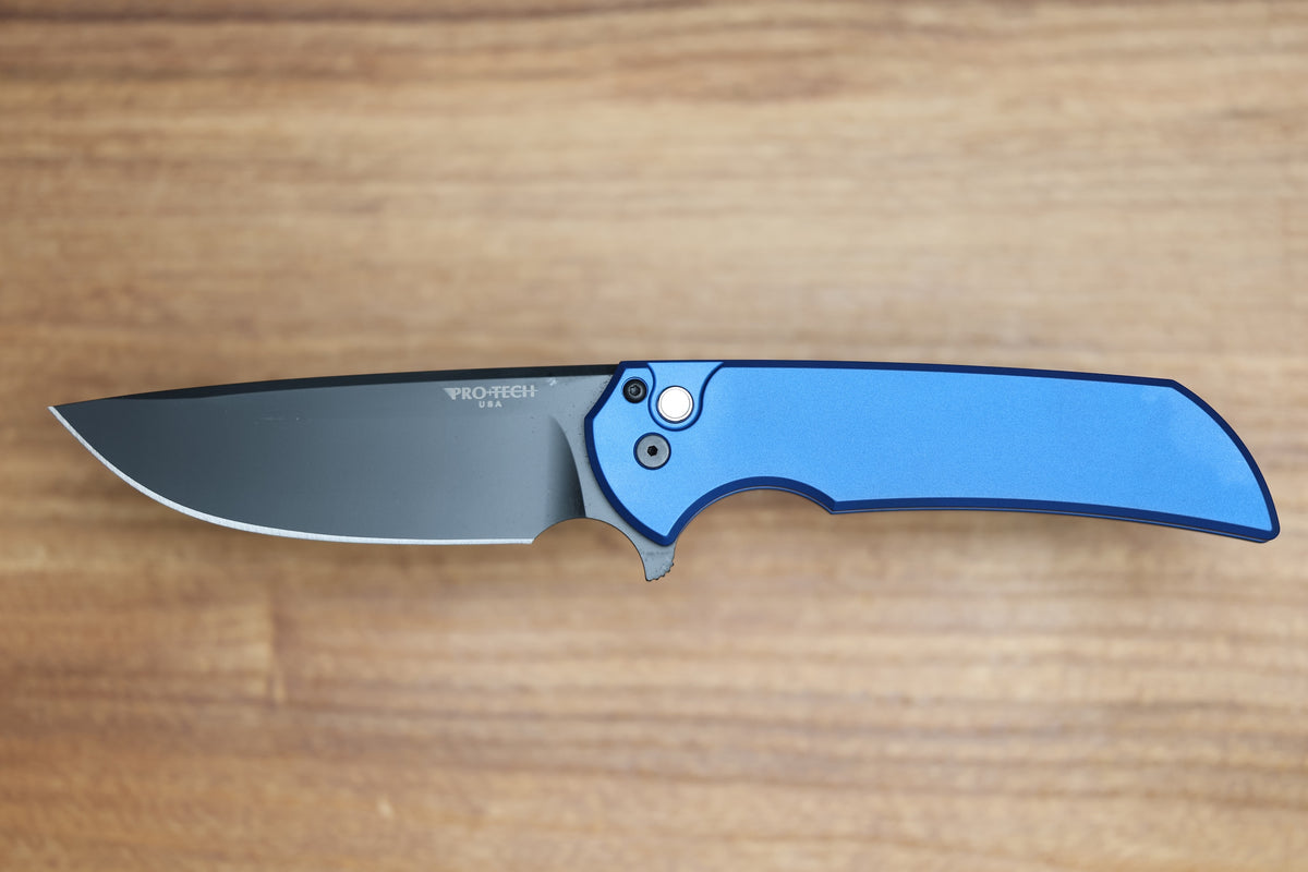 PRO-TECH MORDAX BLUE HANDLES W/ BLACK LIP PEARL BUTTON & DLC MAGNACUT MX103-LTD BLUE