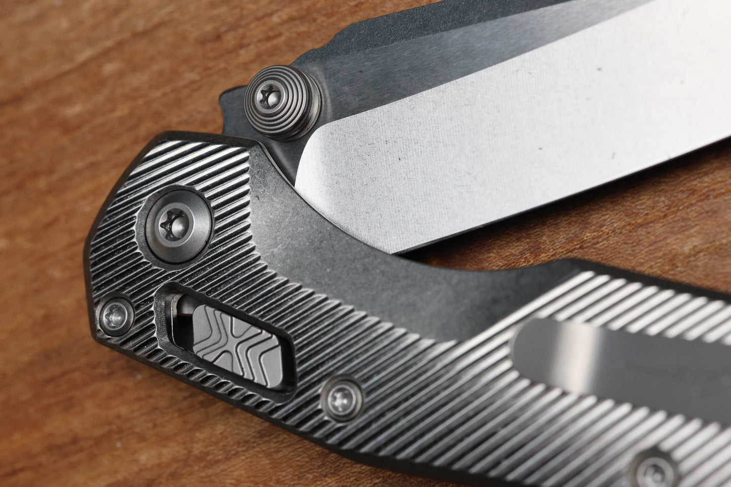 MICROTECH MARFIONE SELECT MSI RAM LOK MINI FLUTED TITANIUM HANDLES W/ DOUBLE VAPOR ACCENTS & PURPLE ACCENTS & STONEWASH M390MK 210M-10FLMS4