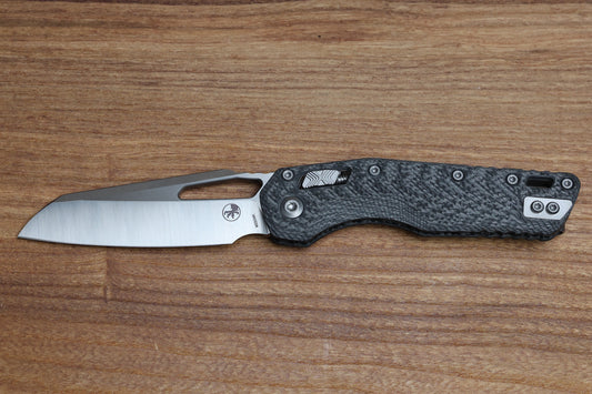 MICROTECH KNIVES MSI RAM LOK FLUTED CARBON FIBER & SATIN M390MK SIGNATURE SERIES 210-4 FLCFS