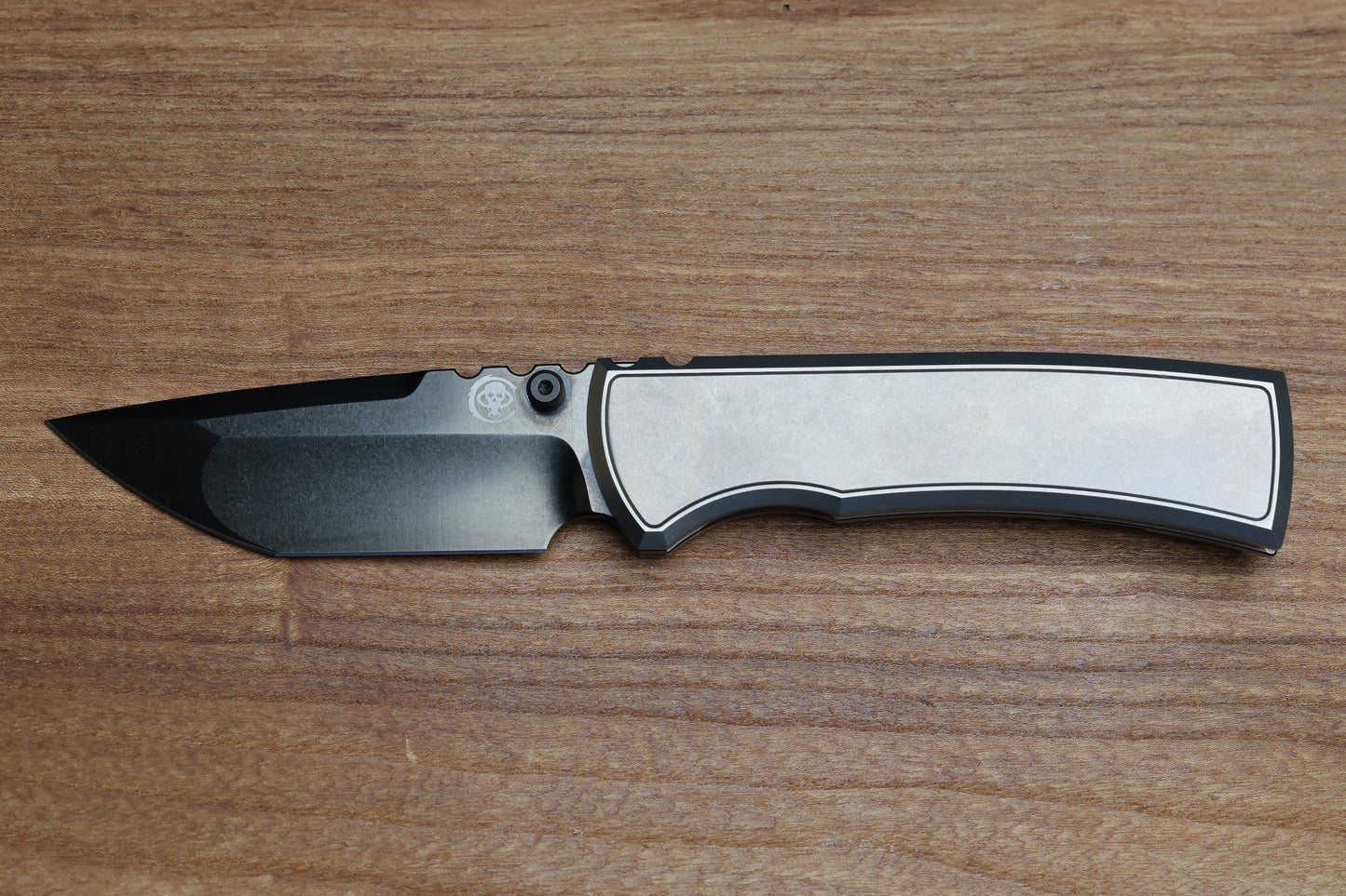 CHAVES KNIVES REDENCION 229 BRIGHT STONEWASH DLC W/ TITANIUM INTEGRAL HANDLE W/ MAGNETIC TI INLAYS & TANTO M390