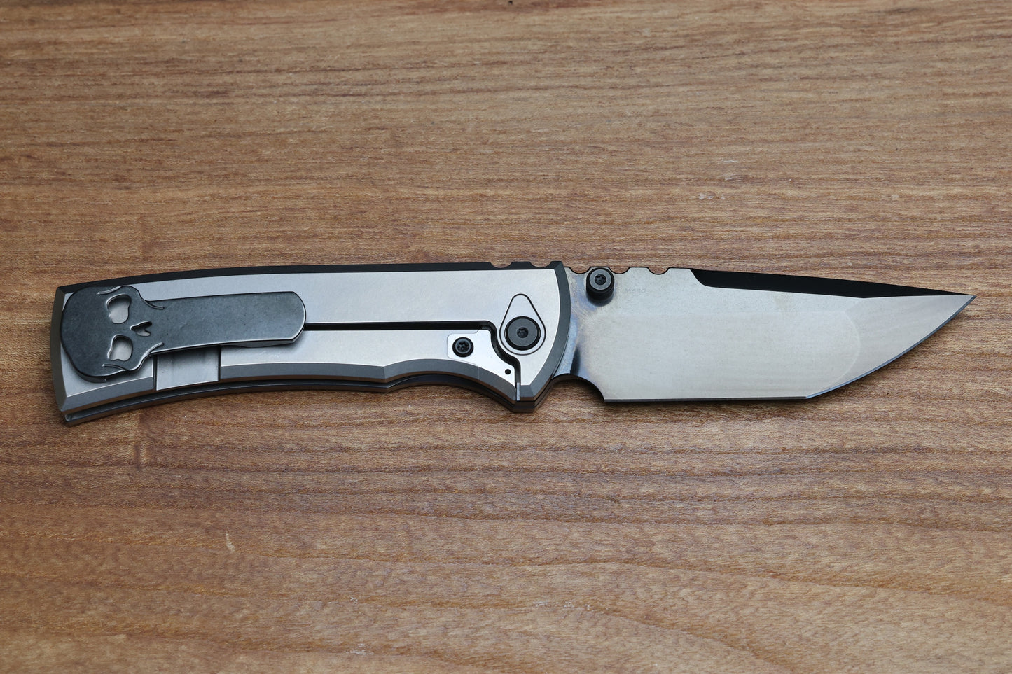 CHAVES KNIVES REDENCION 229 BRIGHT STONEWASH DLC W/ TITANIUM INTEGRAL HANDLE W/ MAGNETIC TI INLAYS & TANTO M390