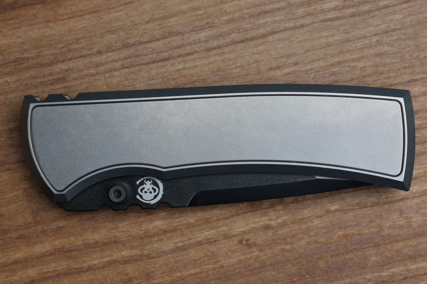 CHAVES KNIVES REDENCION 229 BRIGHT STONEWASH DLC W/ TITANIUM INTEGRAL HANDLE W/ MAGNETIC TI INLAYS & TANTO M390