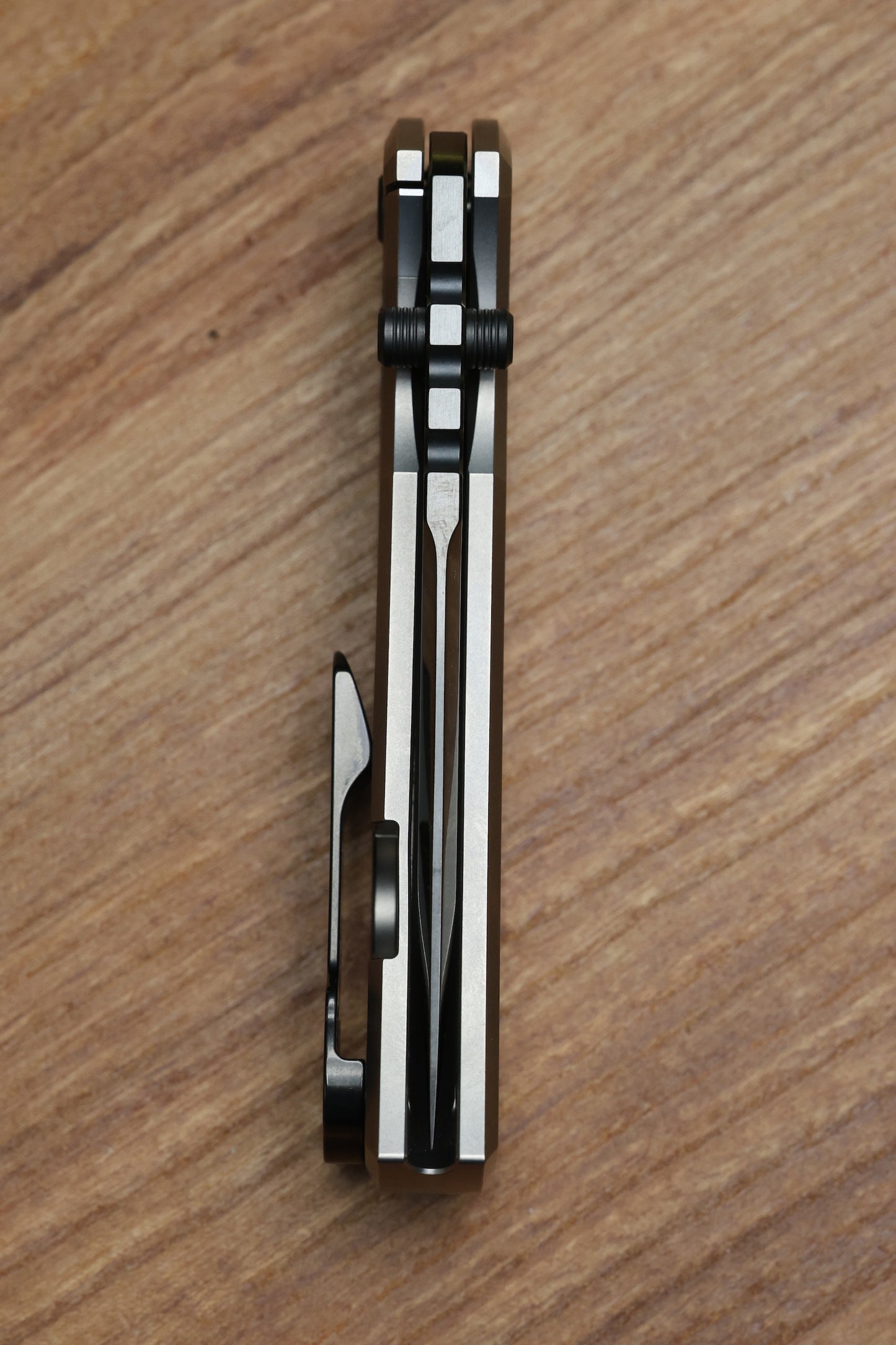 CHAVES KNIVES REDENCION 229 BRIGHT STONEWASH DLC W/ TITANIUM INTEGRAL HANDLE W/ MAGNETIC TI INLAYS & TANTO M390