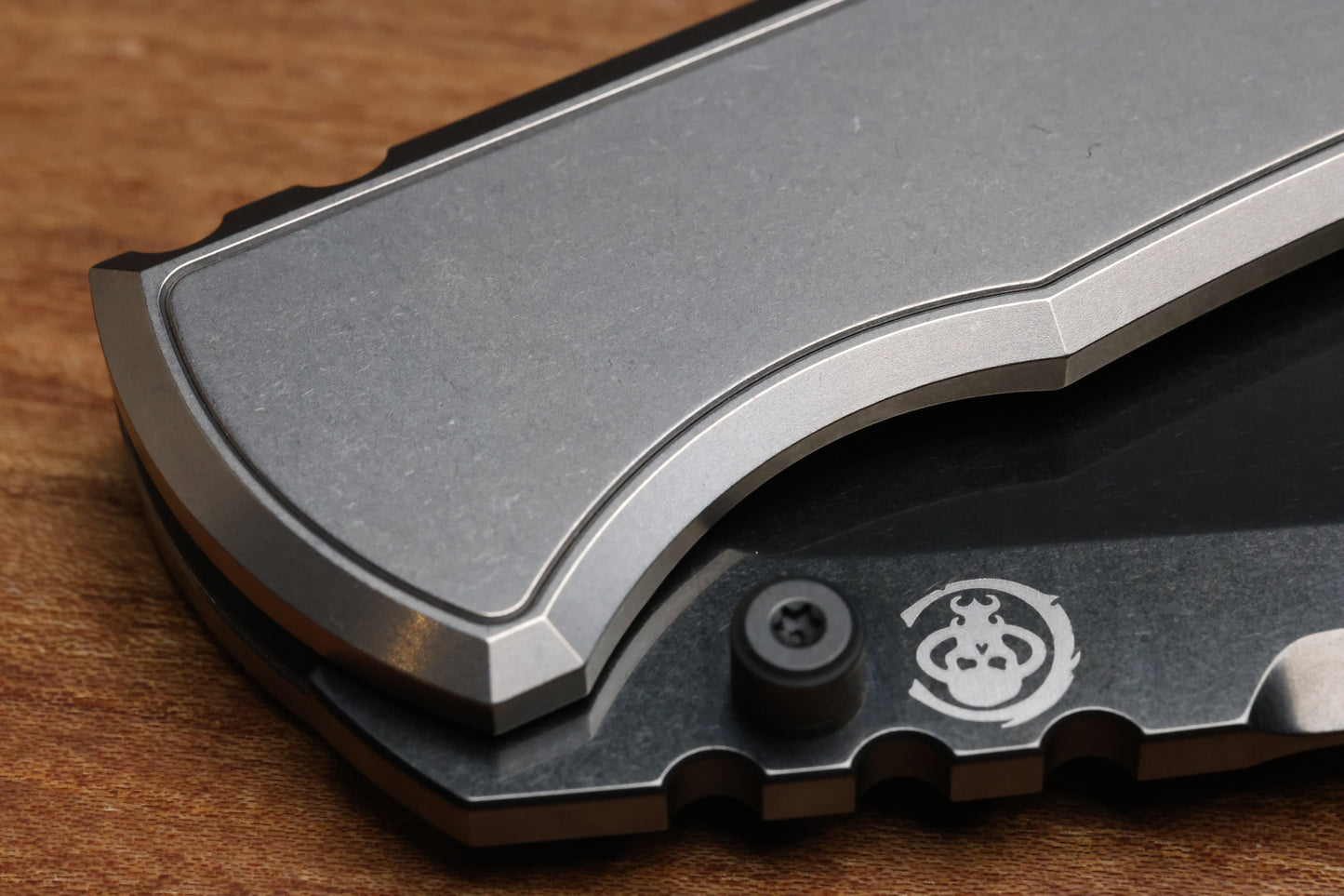 CHAVES KNIVES REDENCION 229 BRIGHT STONEWASH DLC W/ TITANIUM INTEGRAL HANDLE W/ MAGNETIC TI INLAYS & TANTO M390