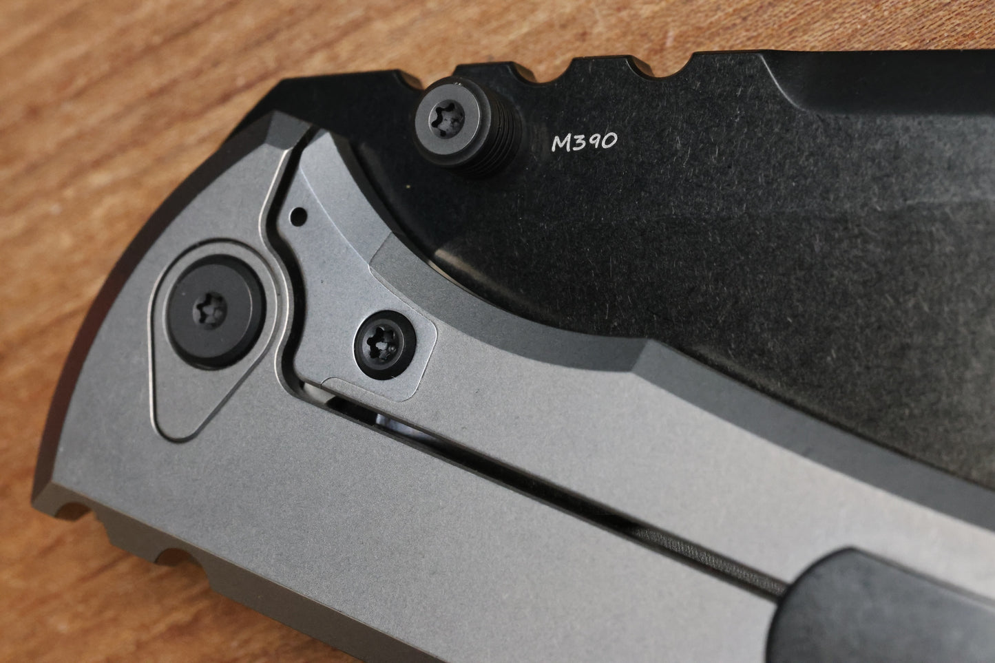 CHAVES KNIVES REDENCION 229 BRIGHT STONEWASH DLC W/ TITANIUM INTEGRAL HANDLE W/ MAGNETIC TI INLAYS & TANTO M390
