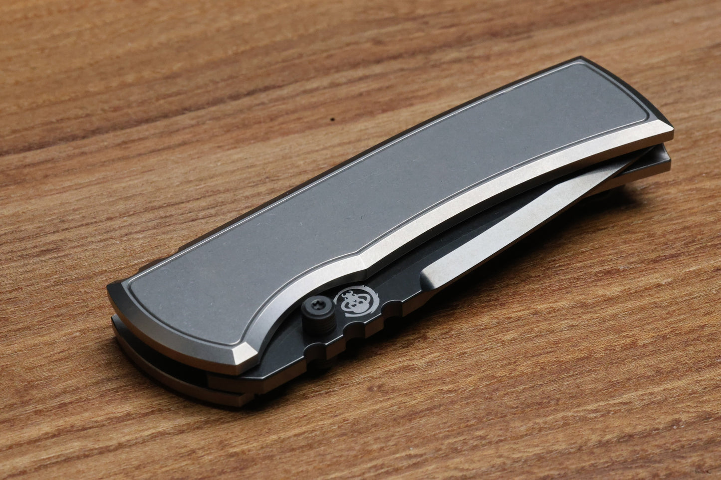CHAVES KNIVES REDENCION 229 BRIGHT STONEWASH DLC W/ TITANIUM INTEGRAL HANDLE W/ MAGNETIC TI INLAYS & TANTO M390