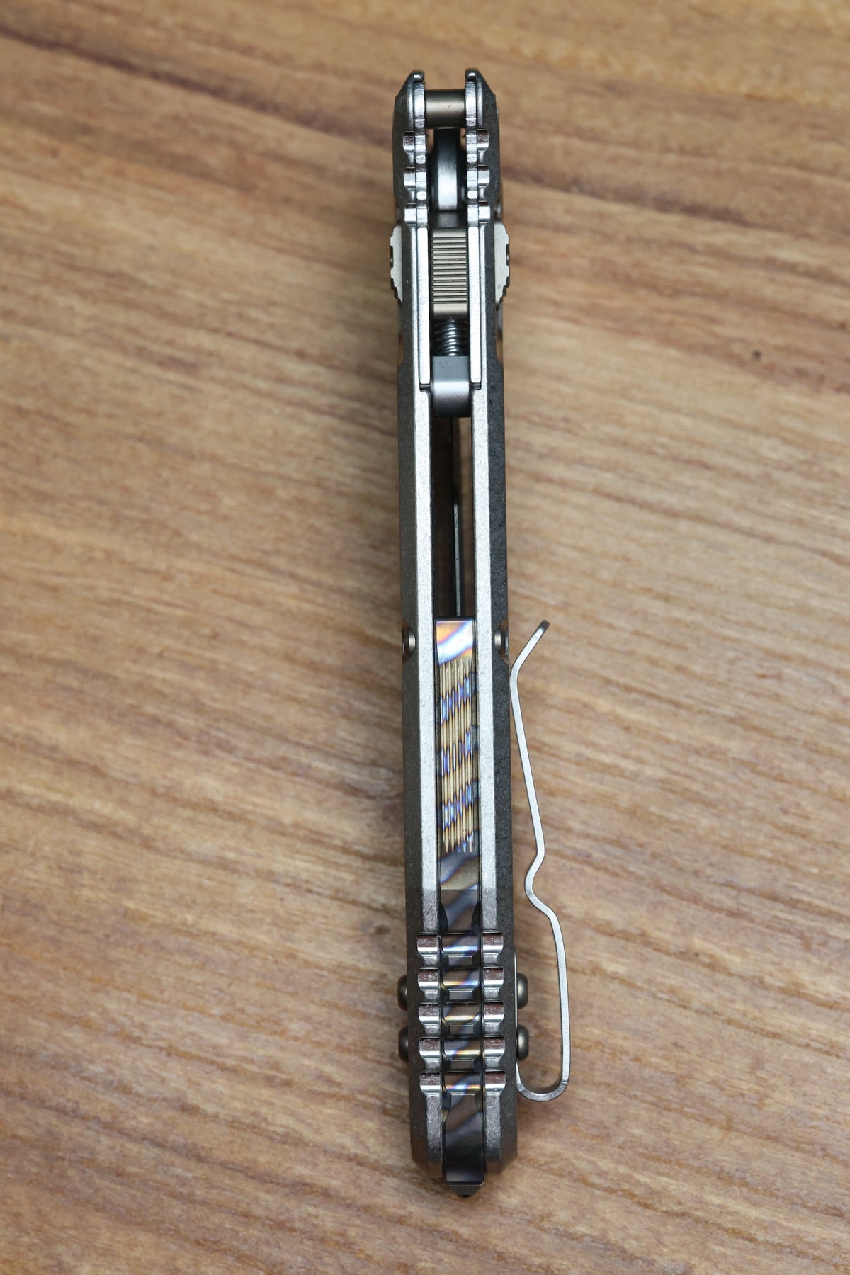 MICROTECH MARFIONE SELECT SOCOM RAM-LOK TITANIUM FRAG HANDLES W/ FLAMED ACCENTS & STONEWASH M390MK 160RL-10FRMS5