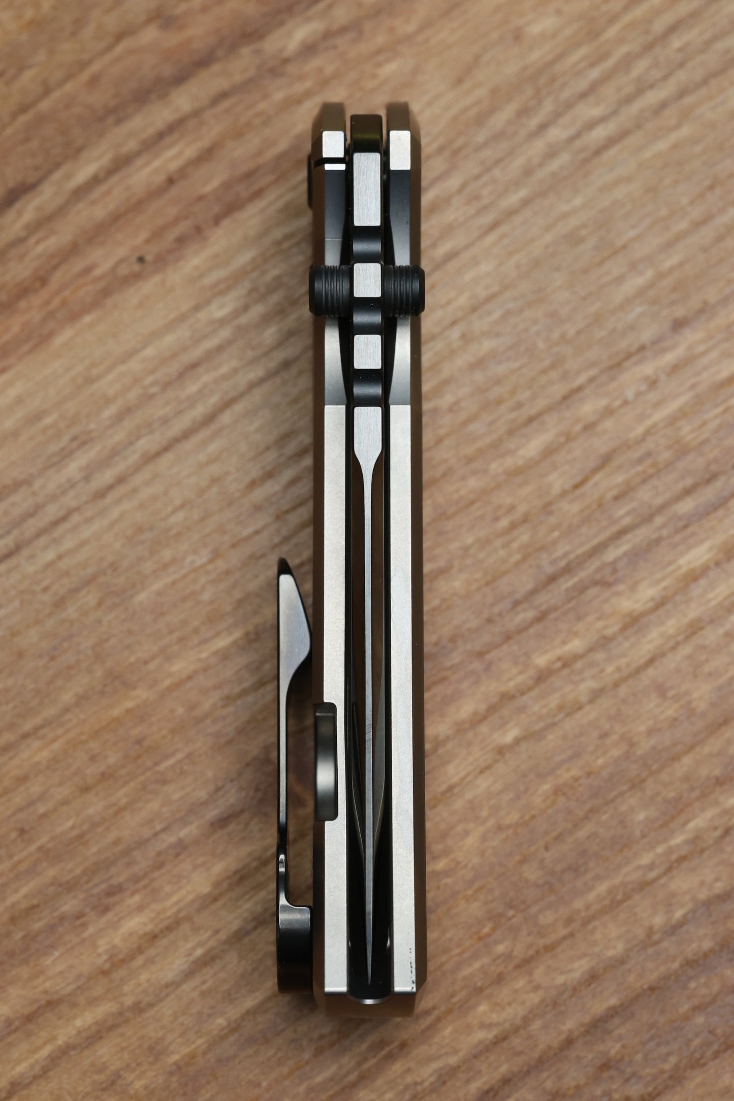 CHAVES KNIVES REDENCION 229 BRIGHT STONEWASH DLC W/ TITANIUM INTEGRAL HANDLE W/ MAGNETIC TI INLAYS & DROP POINT M390