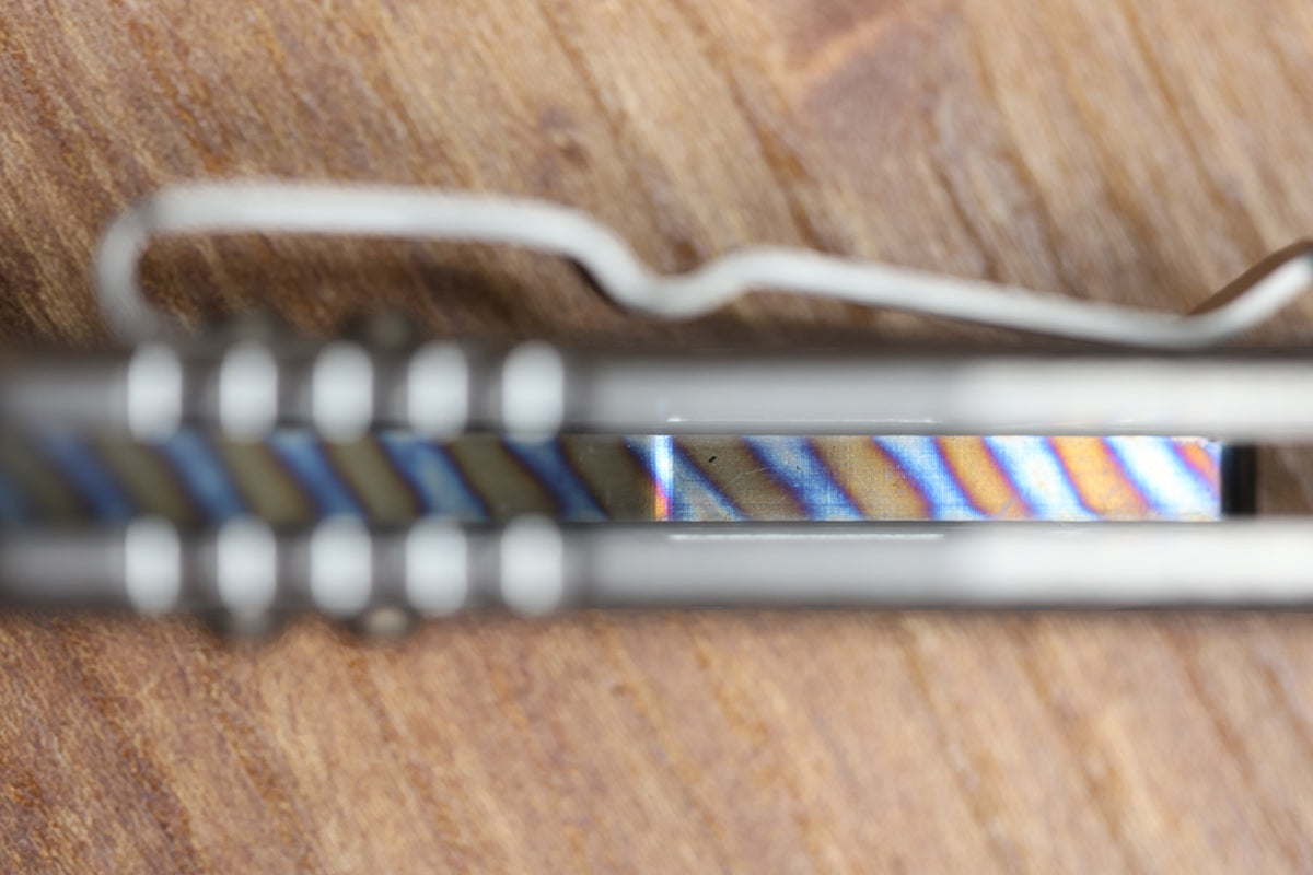 MICROTECH MARFIONE SELECT SOCOM RAM-LOK TITANIUM FRAG HANDLES W/ FLAMED ACCENTS & STONEWASH M390MK 160RL-10FRMS5