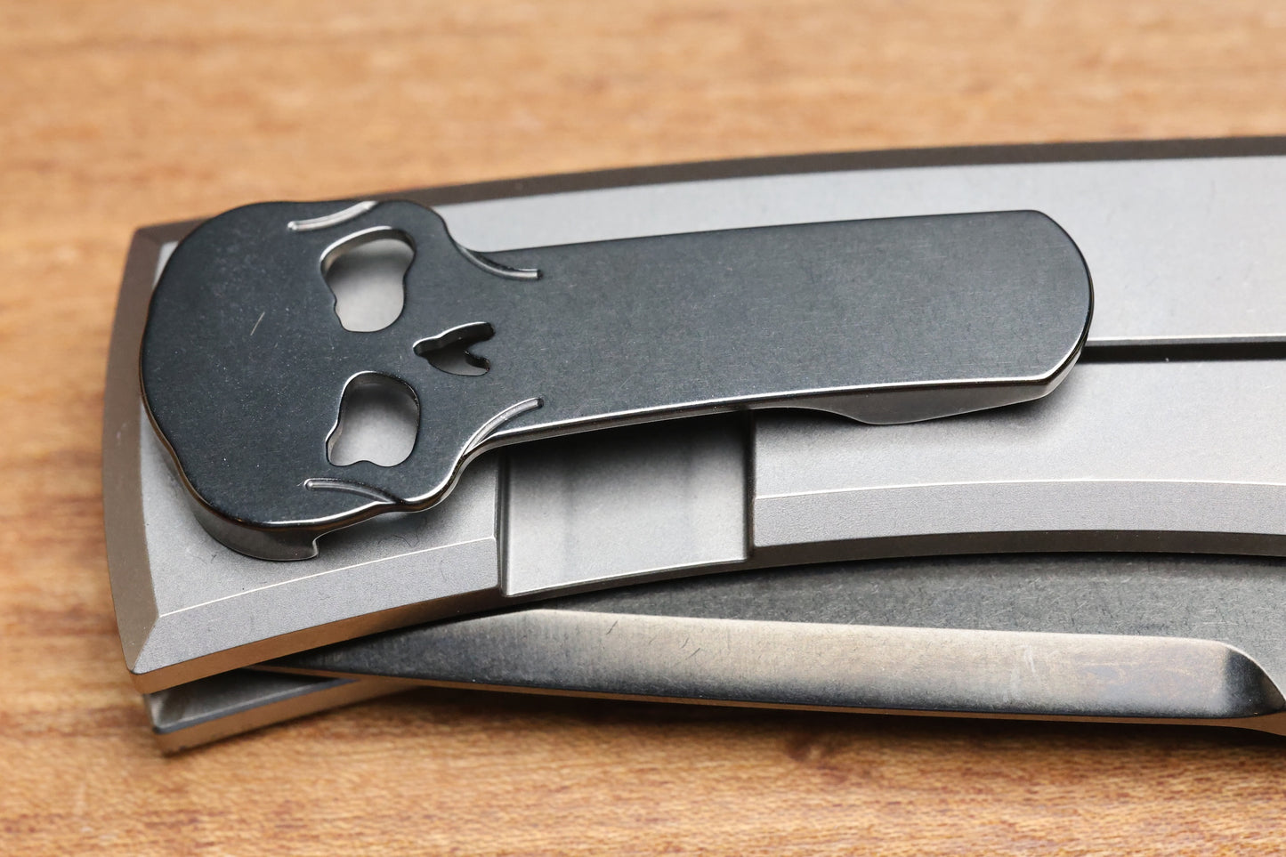 CHAVES KNIVES REDENCION 229 BRIGHT STONEWASH DLC W/ TITANIUM INTEGRAL HANDLE W/ MAGNETIC TI INLAYS & DROP POINT M390