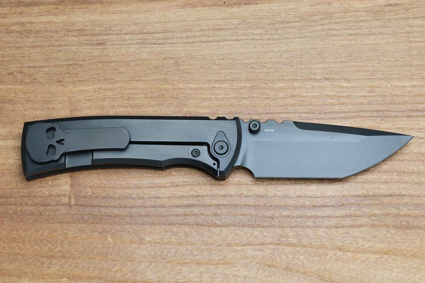 CHAVES KNIVES REDENCION 229 SATIN FLATS BLACK PVD W/ TITANIUM INTEGRAL HANDLE W/ MAGNETIC TI INLAYS & TANTO M390