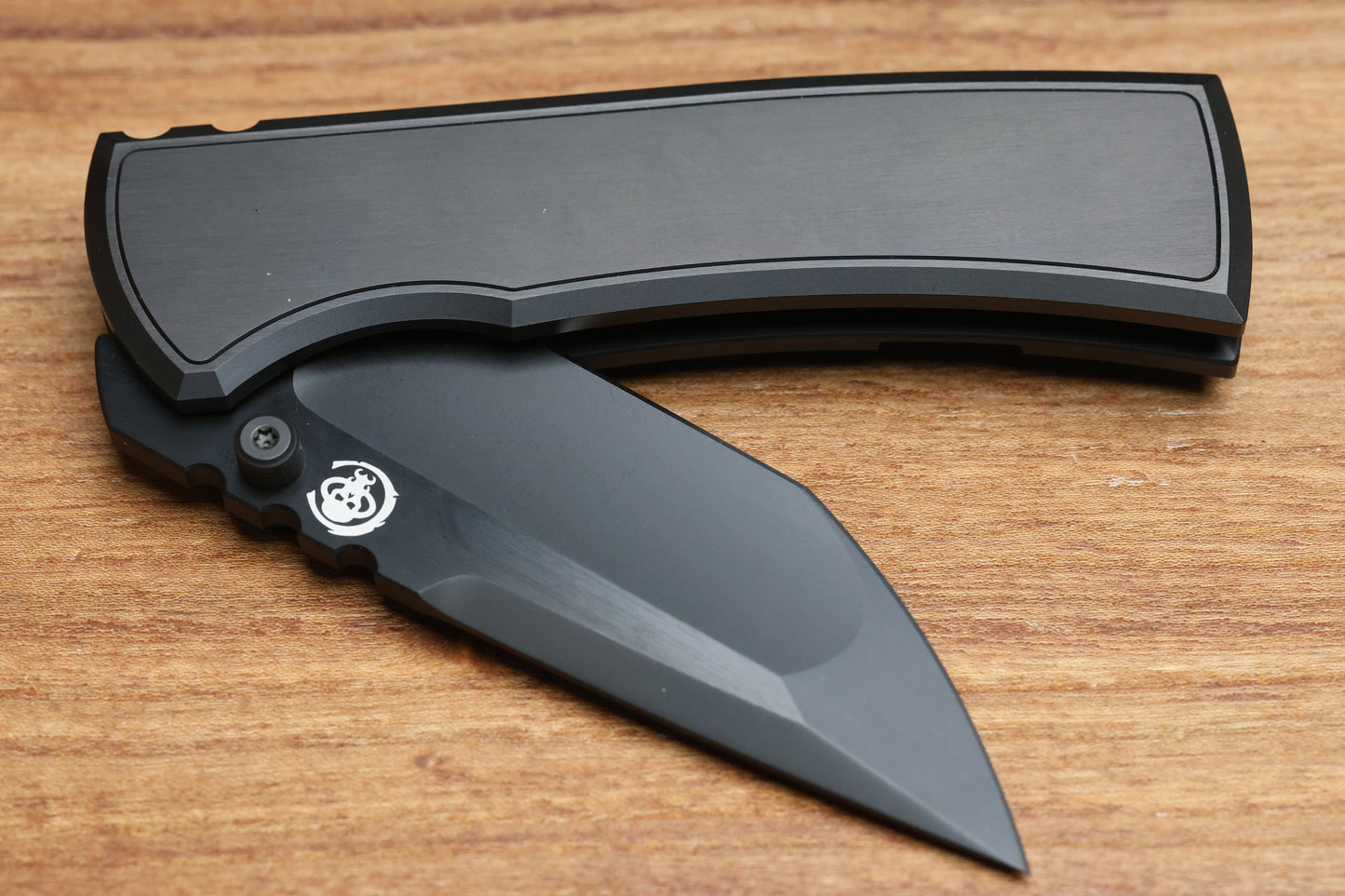 CHAVES KNIVES REDENCION 229 SATIN FLATS BLACK PVD W/ TITANIUM INTEGRAL HANDLE W/ MAGNETIC TI INLAYS & TANTO M390