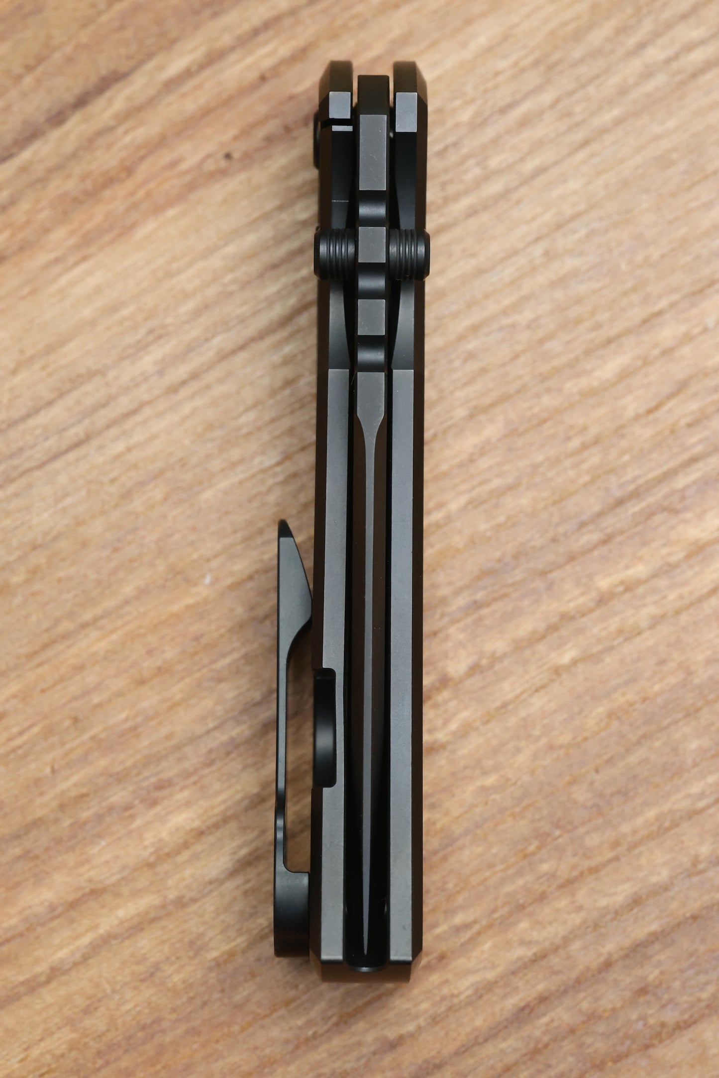 CHAVES KNIVES REDENCION 229 SATIN FLATS BLACK PVD W/ TITANIUM INTEGRAL HANDLE W/ MAGNETIC TI INLAYS & TANTO M390