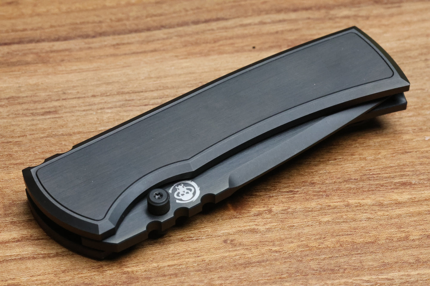 CHAVES KNIVES REDENCION 229 SATIN FLATS BLACK PVD W/ TITANIUM INTEGRAL HANDLE W/ MAGNETIC TI INLAYS & TANTO M390