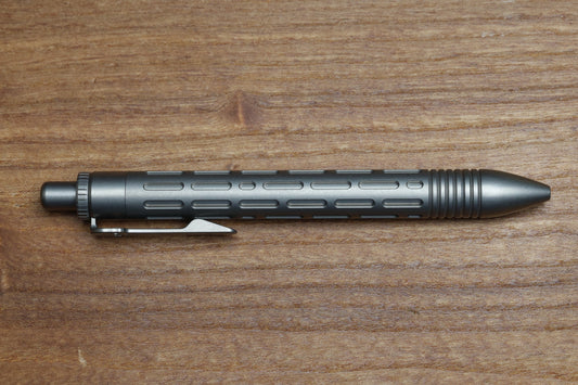 CHAVES KNIVES TITANIUM CLICKER PEN – VERTICAL LINES