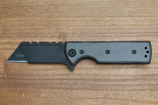 CHAVES KNIVES BLUE LABEL CHUB FLIPPER LINER LOCK KNIFE BLACK MICARTA 1" UTILITY BLADE BLACKOUT