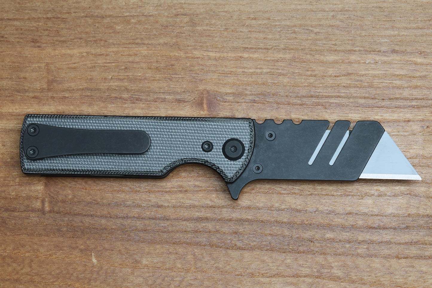 CHAVES KNIVES BLUE LABEL CHUB FLIPPER LINER LOCK KNIFE BLACK MICARTA 1" UTILITY BLADE BLACKOUT