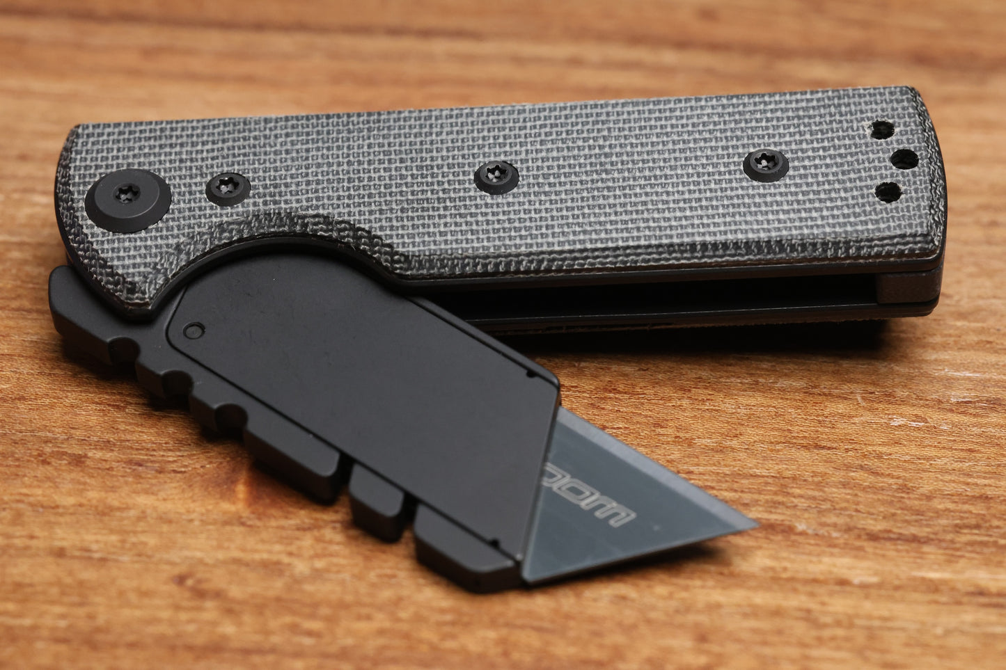 CHAVES KNIVES BLUE LABEL CHUB FLIPPER LINER LOCK KNIFE BLACK MICARTA 1" UTILITY BLADE BLACKOUT