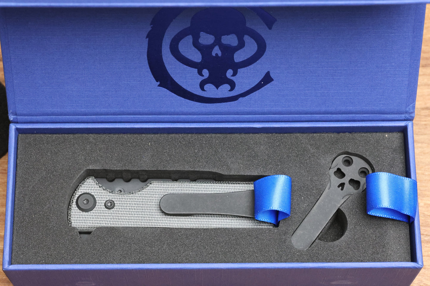 CHAVES KNIVES BLUE LABEL CHUB FLIPPER LINER LOCK KNIFE BLACK MICARTA 1" UTILITY BLADE BLACKOUT