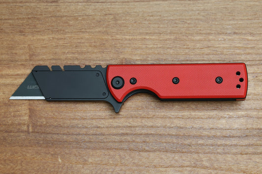 CHAVES KNIVES BLUE LABEL CHUB FLIPPER LINER LOCK KNIFE RED G10 1" UTILITY BLADE BLACKOUT