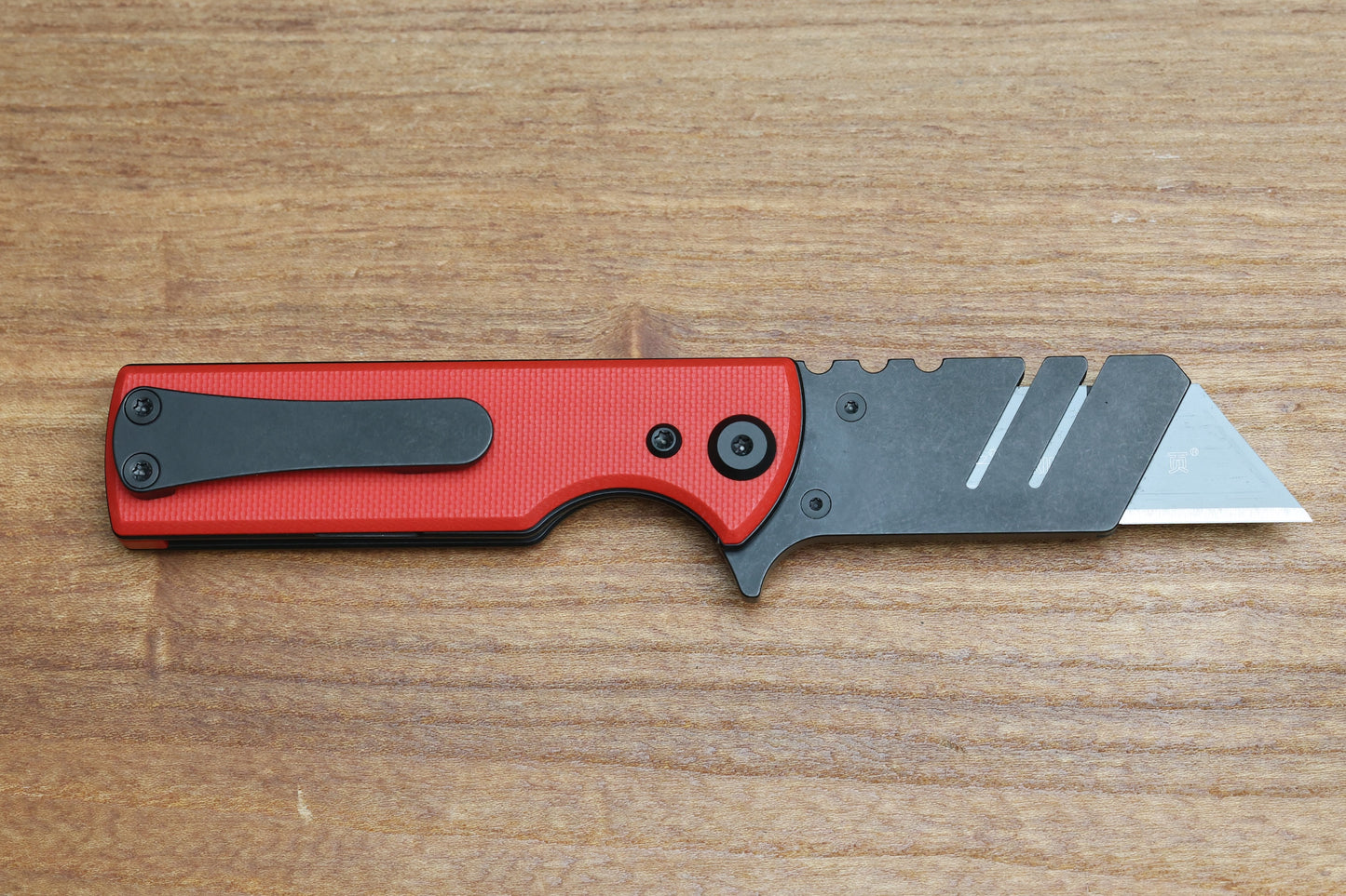 CHAVES KNIVES BLUE LABEL CHUB FLIPPER LINER LOCK KNIFE RED G10 1" UTILITY BLADE BLACKOUT