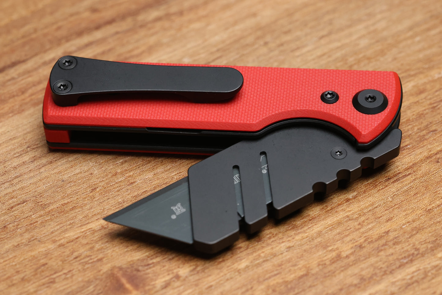 CHAVES KNIVES BLUE LABEL CHUB FLIPPER LINER LOCK KNIFE RED G10 1" UTILITY BLADE BLACKOUT