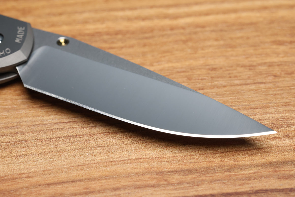 CHRIS REEVE LARGE SEBENZA BOX ELDER POLISHED DROP POINT MAGNACUT BLADE (PREOWNED)