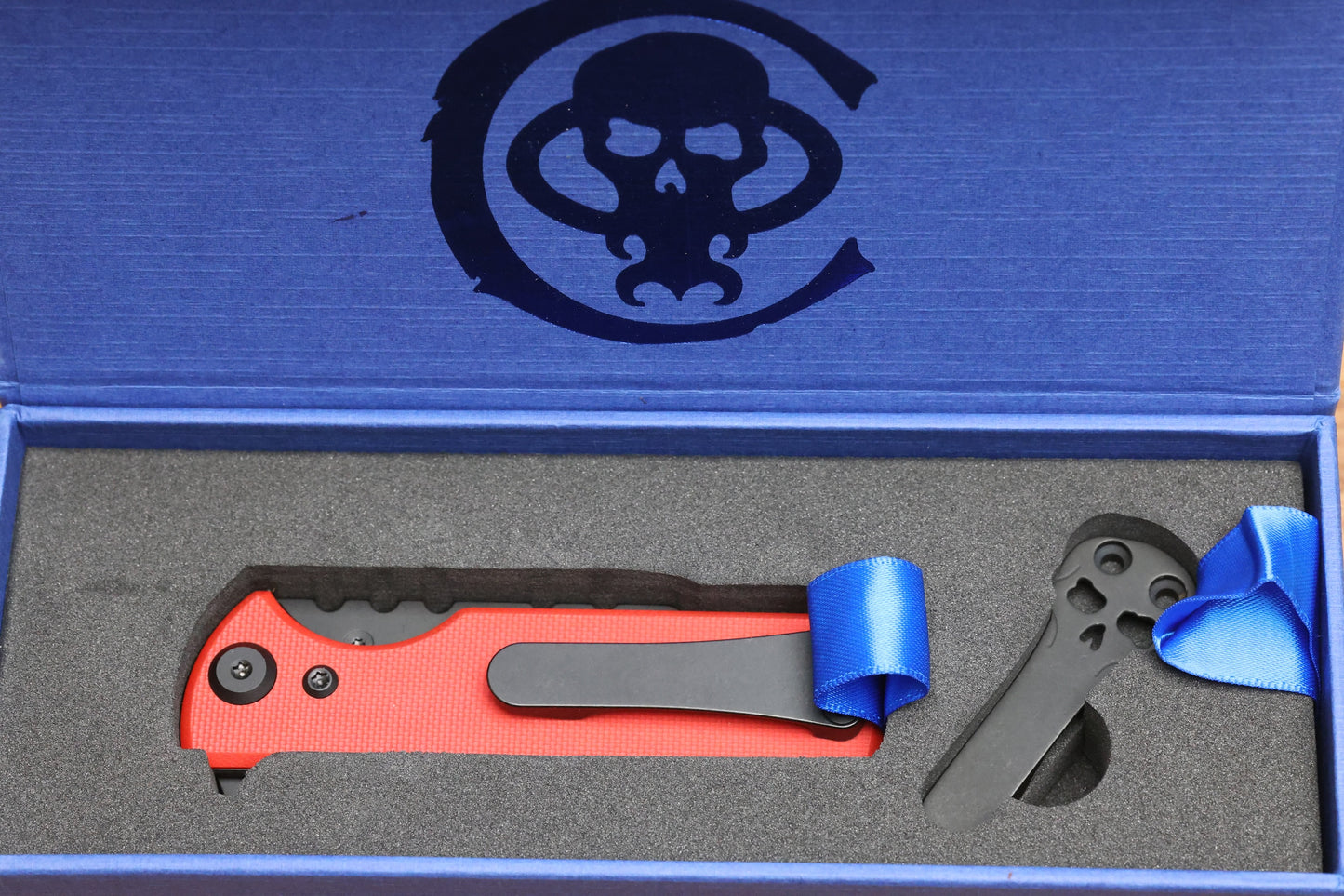 CHAVES KNIVES BLUE LABEL CHUB FLIPPER LINER LOCK KNIFE RED G10 1" UTILITY BLADE BLACKOUT