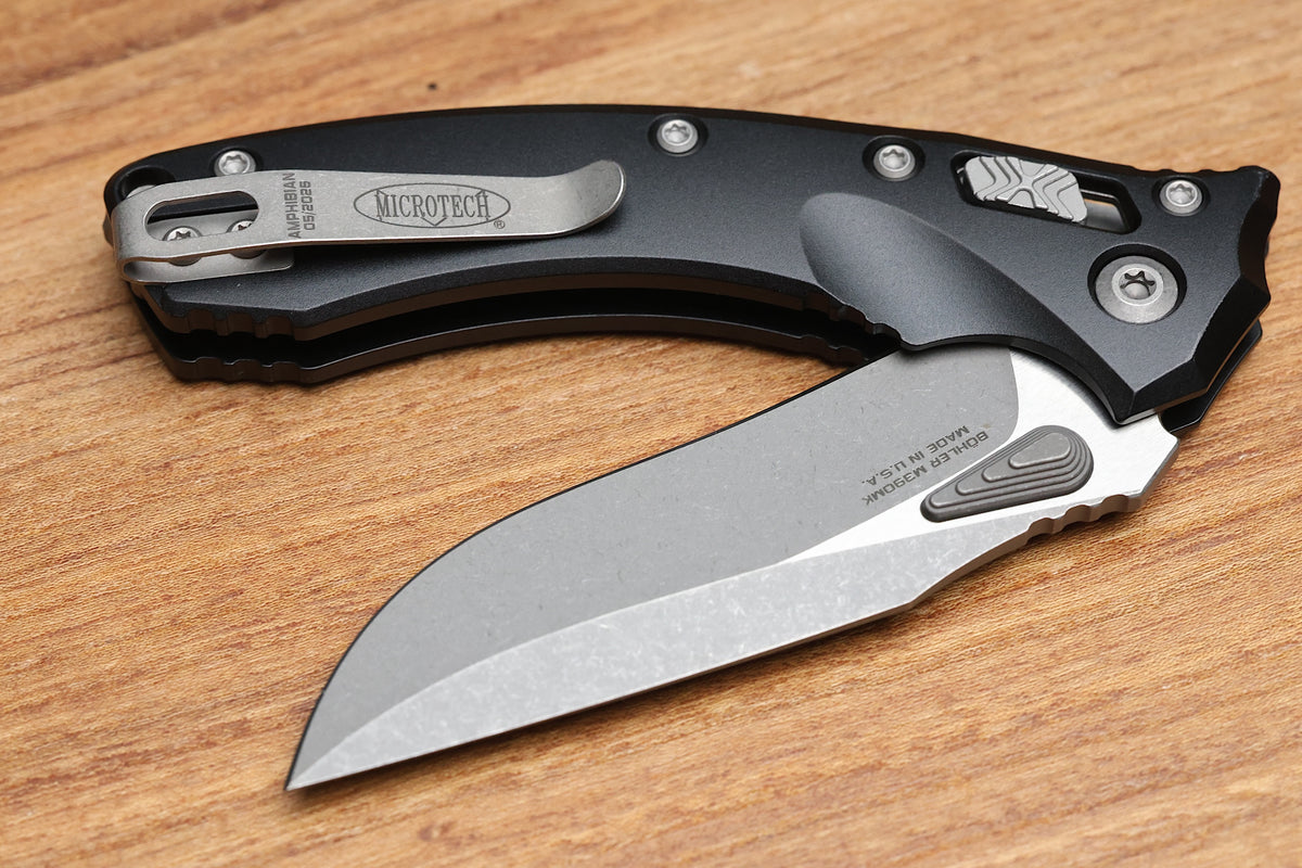 MICROTECH AMPHIBIAN MINI RAM LOK BLACK ALUMINUM & APOCALYPTIC M390MK 137MRL-10AP