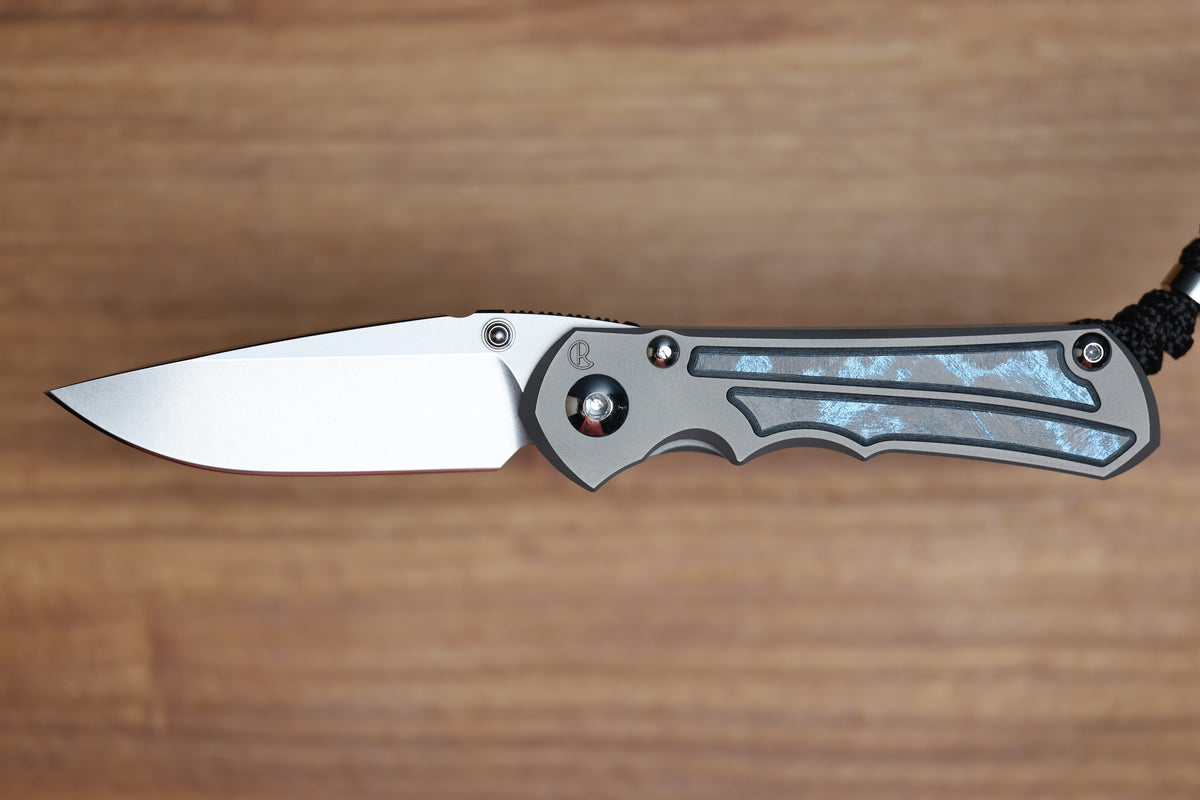 CHRIS REEVE SMALL INKOSI - OCEAN BLUE CARBOTI INLAY - DROP POINT CPM MAGNACUT BLADE - MIM CLIP