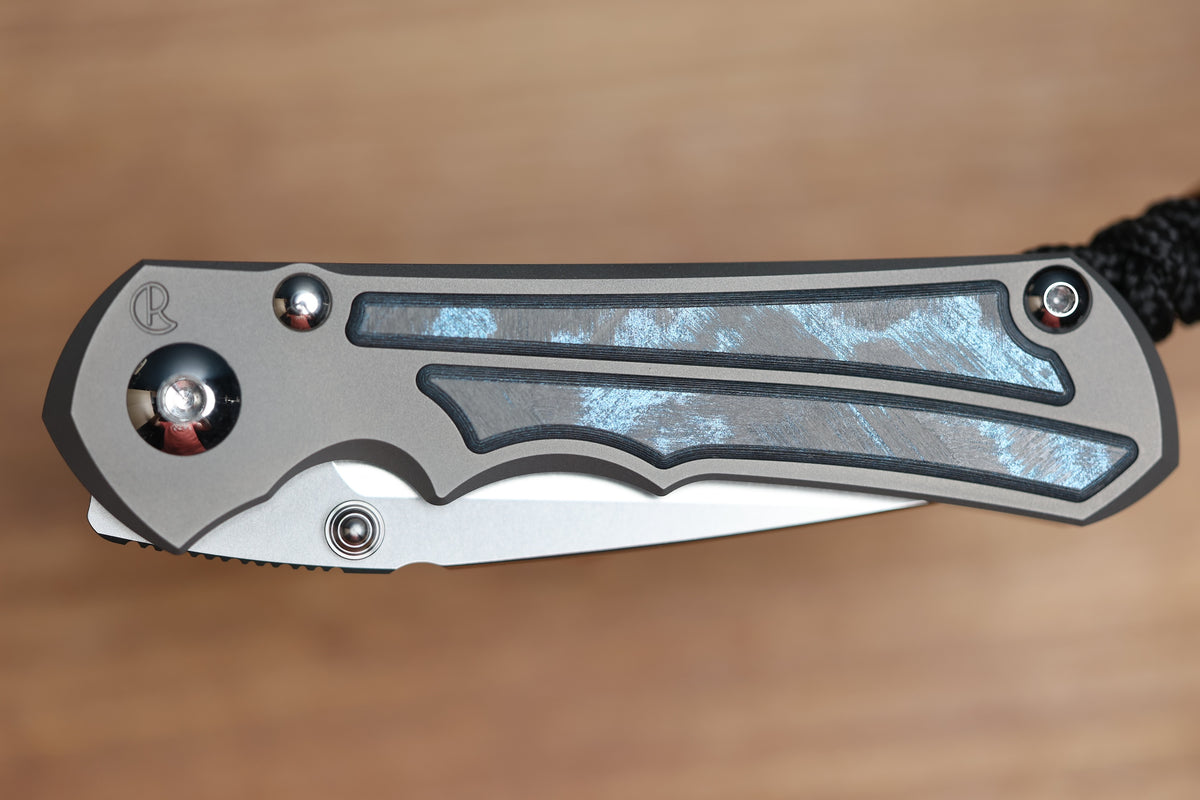 CHRIS REEVE SMALL INKOSI - OCEAN BLUE CARBOTI INLAY - DROP POINT CPM MAGNACUT BLADE - MIM CLIP