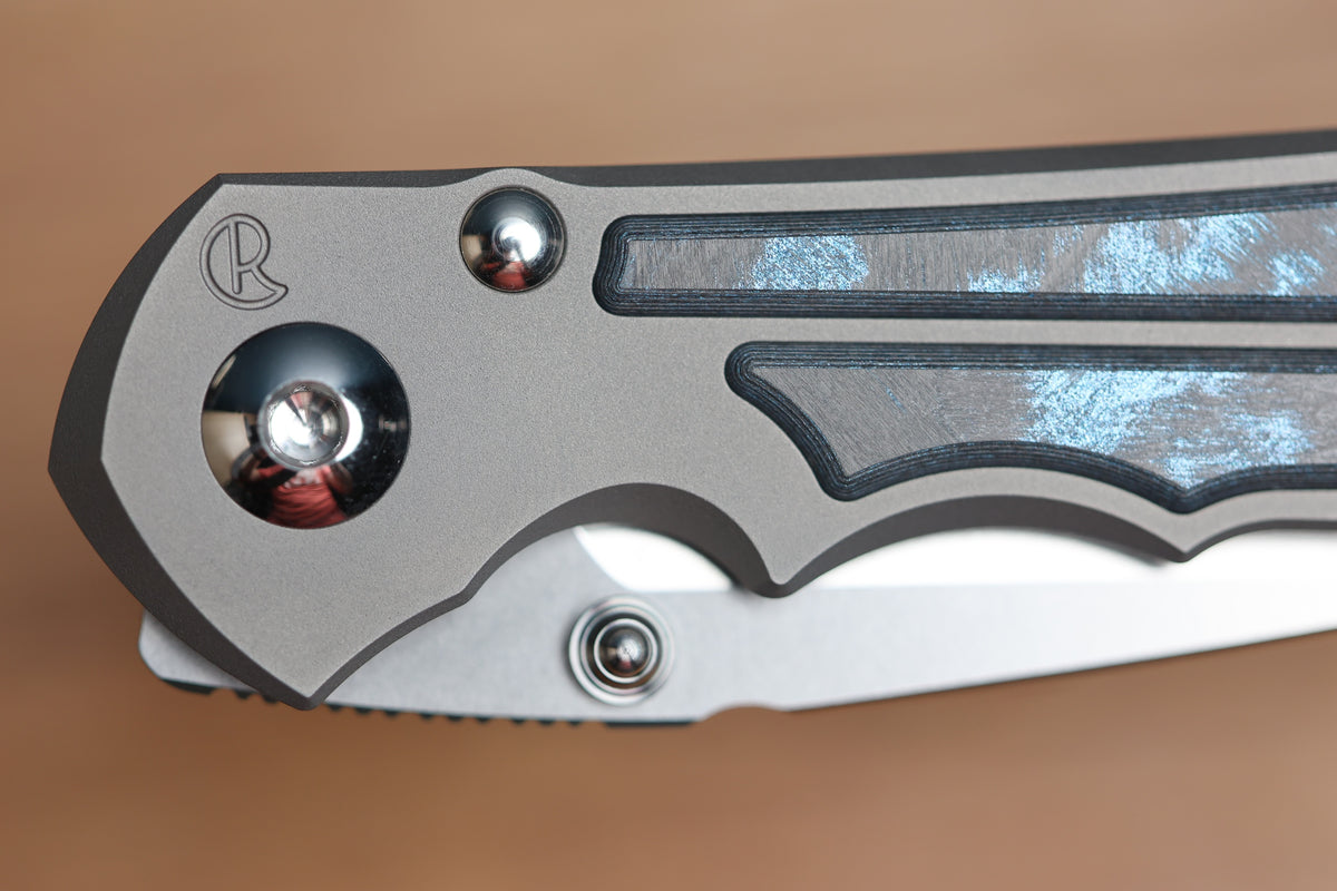 CHRIS REEVE SMALL INKOSI - OCEAN BLUE CARBOTI INLAY - DROP POINT CPM MAGNACUT BLADE - MIM CLIP