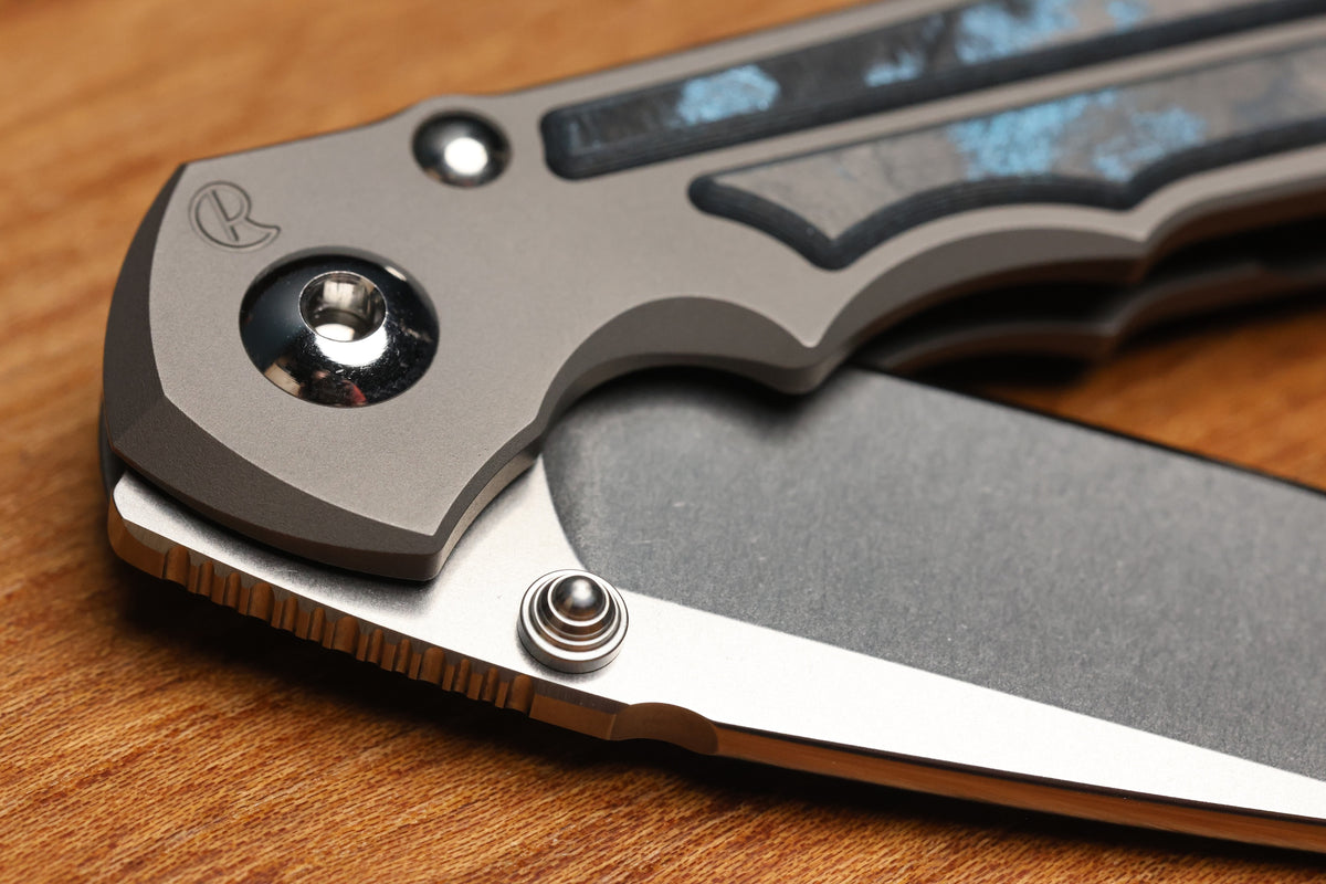 CHRIS REEVE SMALL INKOSI - OCEAN BLUE CARBOTI INLAY - DROP POINT CPM MAGNACUT BLADE - MIM CLIP