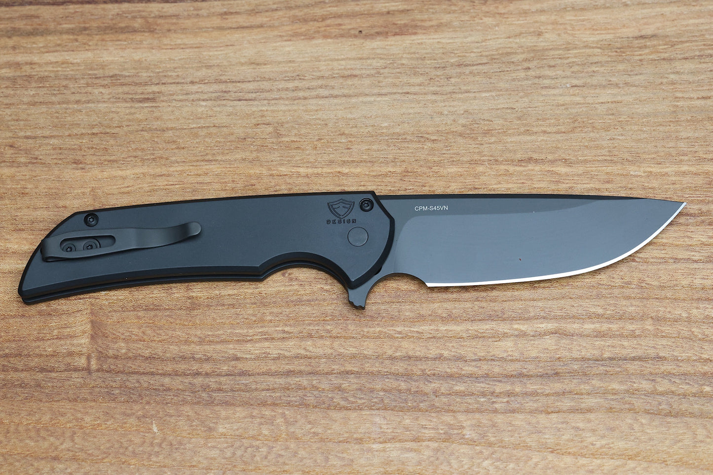 PRO-TECH MORDAX DROP POINT BUTTON LOCK KNIFE BLACK ALUMINUM - 3.5" DLC S45VN