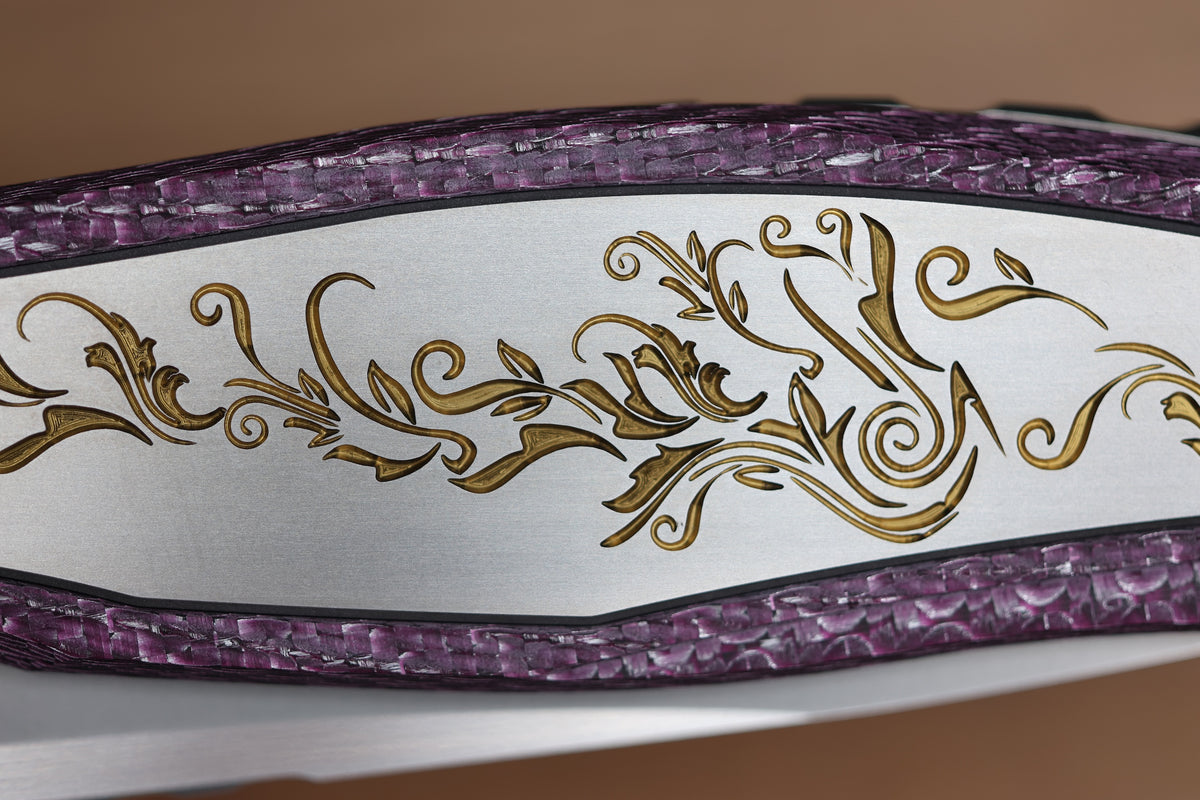 SHIROGOROV KNIVES AND CHRIS REEVE KNIVES COLLABORATION HATI CGG - MAGNACUT BLADE - TITANIUM/PURPLE ALUTEX HANDLE - MRBS