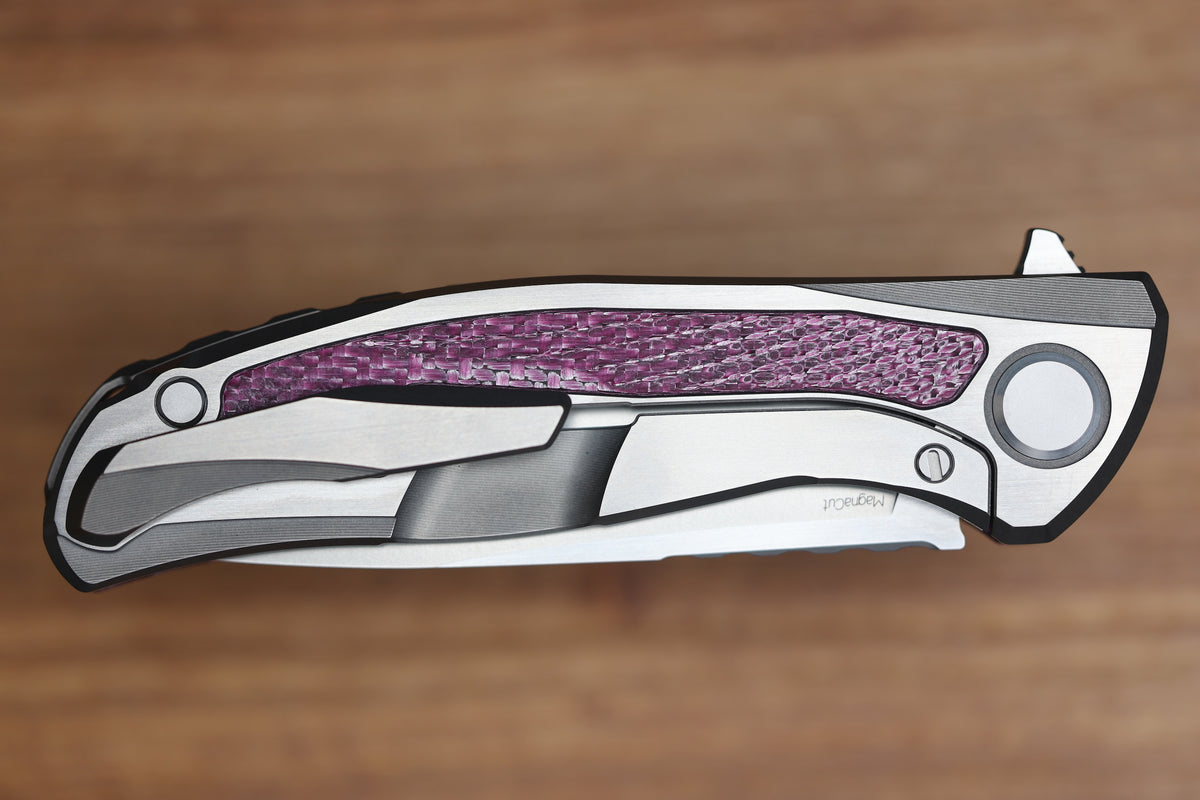 SHIROGOROV KNIVES AND CHRIS REEVE KNIVES COLLABORATION HATI CGG - MAGNACUT BLADE - TITANIUM/PURPLE ALUTEX HANDLE - MRBS