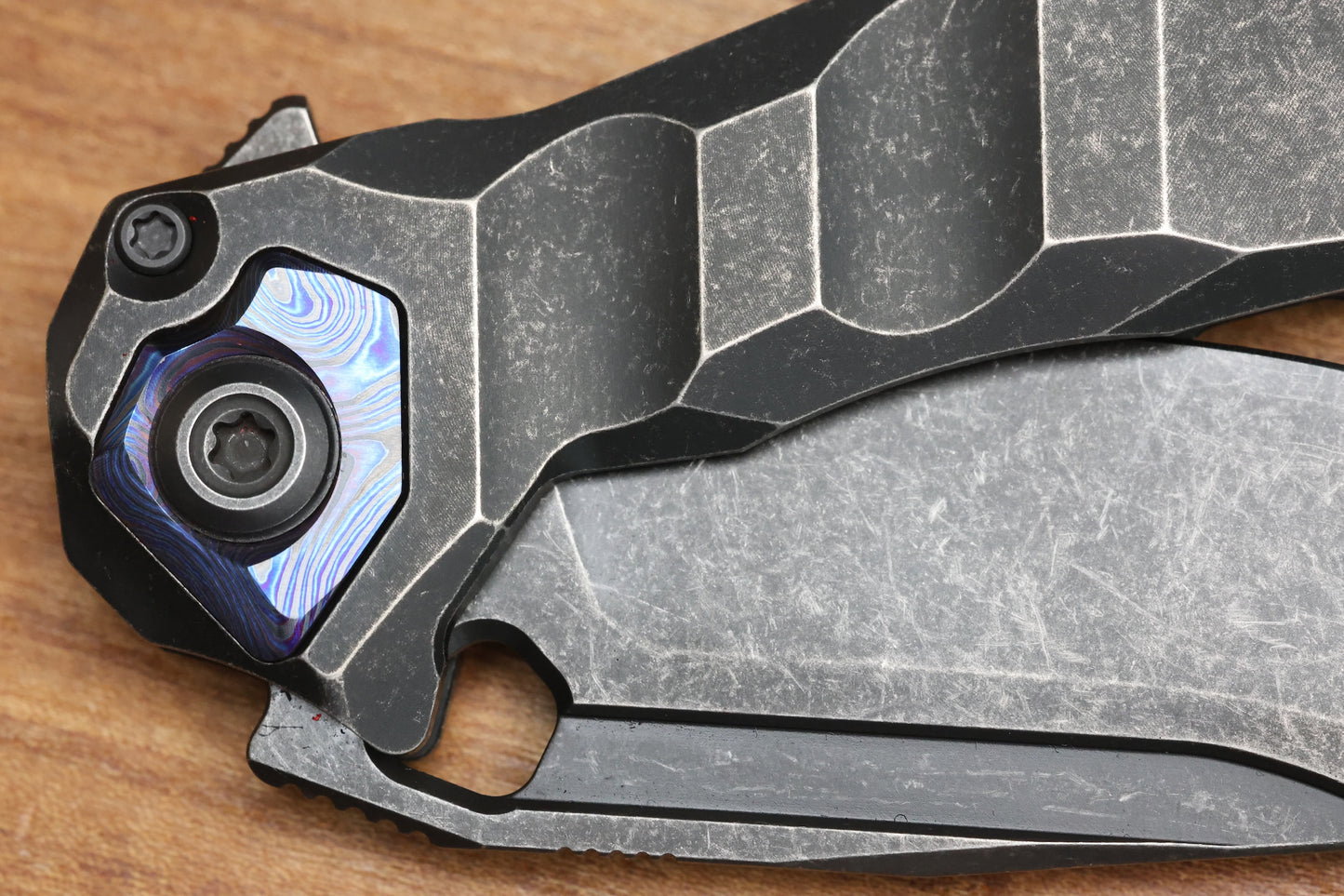 CUSTOM KNIFE FACTORY & ANTHONY MARFIONE COLLABORATION RATAX W/ BLACKWASH TITANIUM INTEGRAL HANDLE & BLACKWASH M398