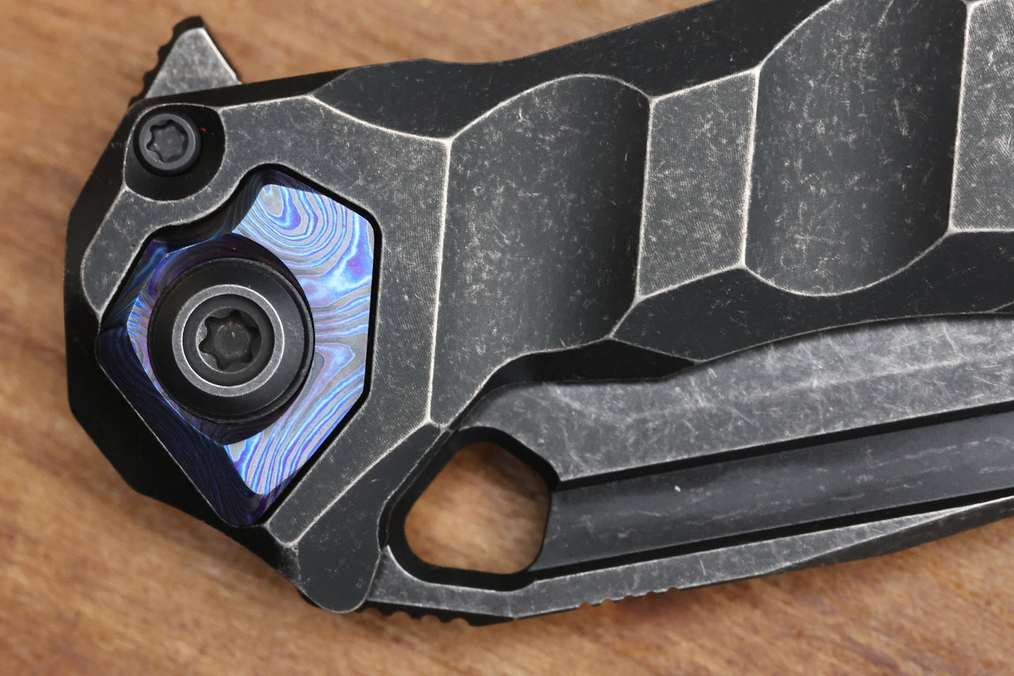 CUSTOM KNIFE FACTORY & ANTHONY MARFIONE COLLABORATION RATAX W/ BLACKWASH TITANIUM INTEGRAL HANDLE & BLACKWASH M398