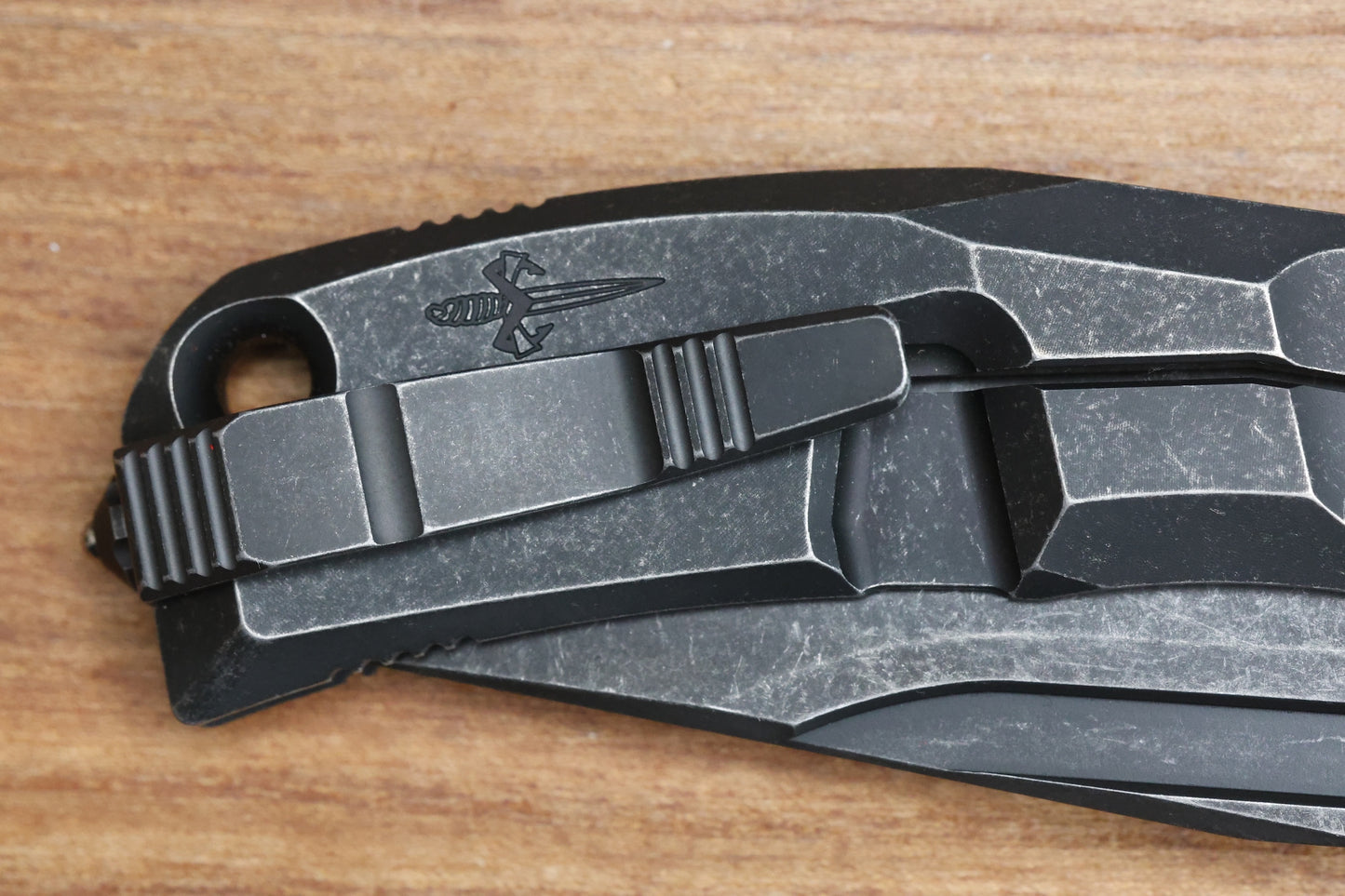 CUSTOM KNIFE FACTORY & ANTHONY MARFIONE COLLABORATION RATAX W/ BLACKWASH TITANIUM INTEGRAL HANDLE & BLACKWASH M398