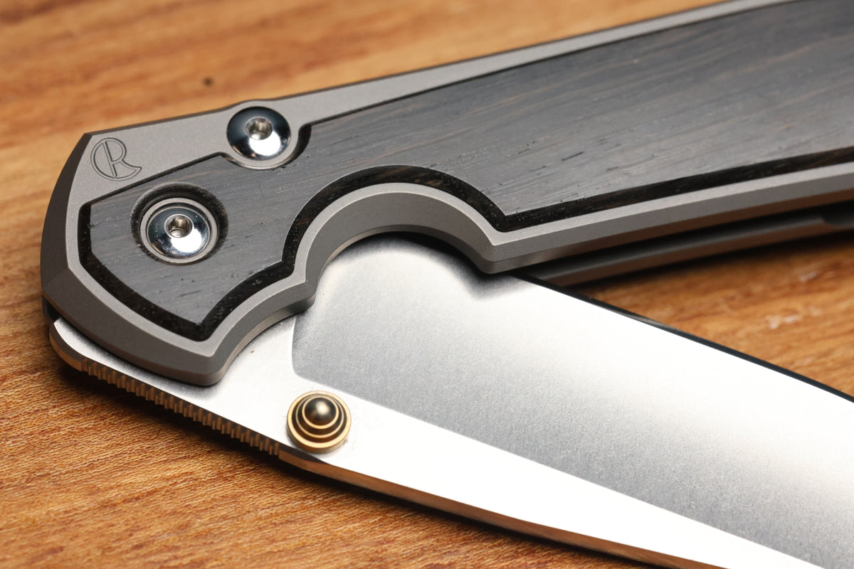 CHRIS REEVE LARGE SEBENZA BOG OAK INLAY DROP POINT MAGNACUT (PREOWNED)