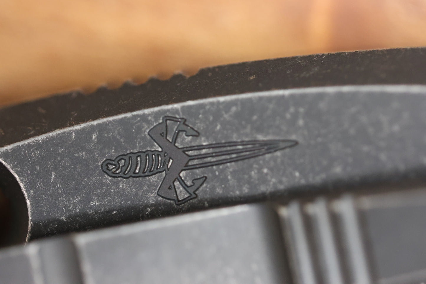 CUSTOM KNIFE FACTORY & ANTHONY MARFIONE COLLABORATION RATAX W/ BLACKWASH TITANIUM INTEGRAL HANDLE & BLACKWASH M398