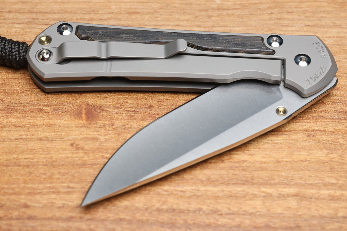 CHRIS REEVE LARGE SEBENZA BOG OAK INLAY DROP POINT MAGNACUT (PREOWNED)