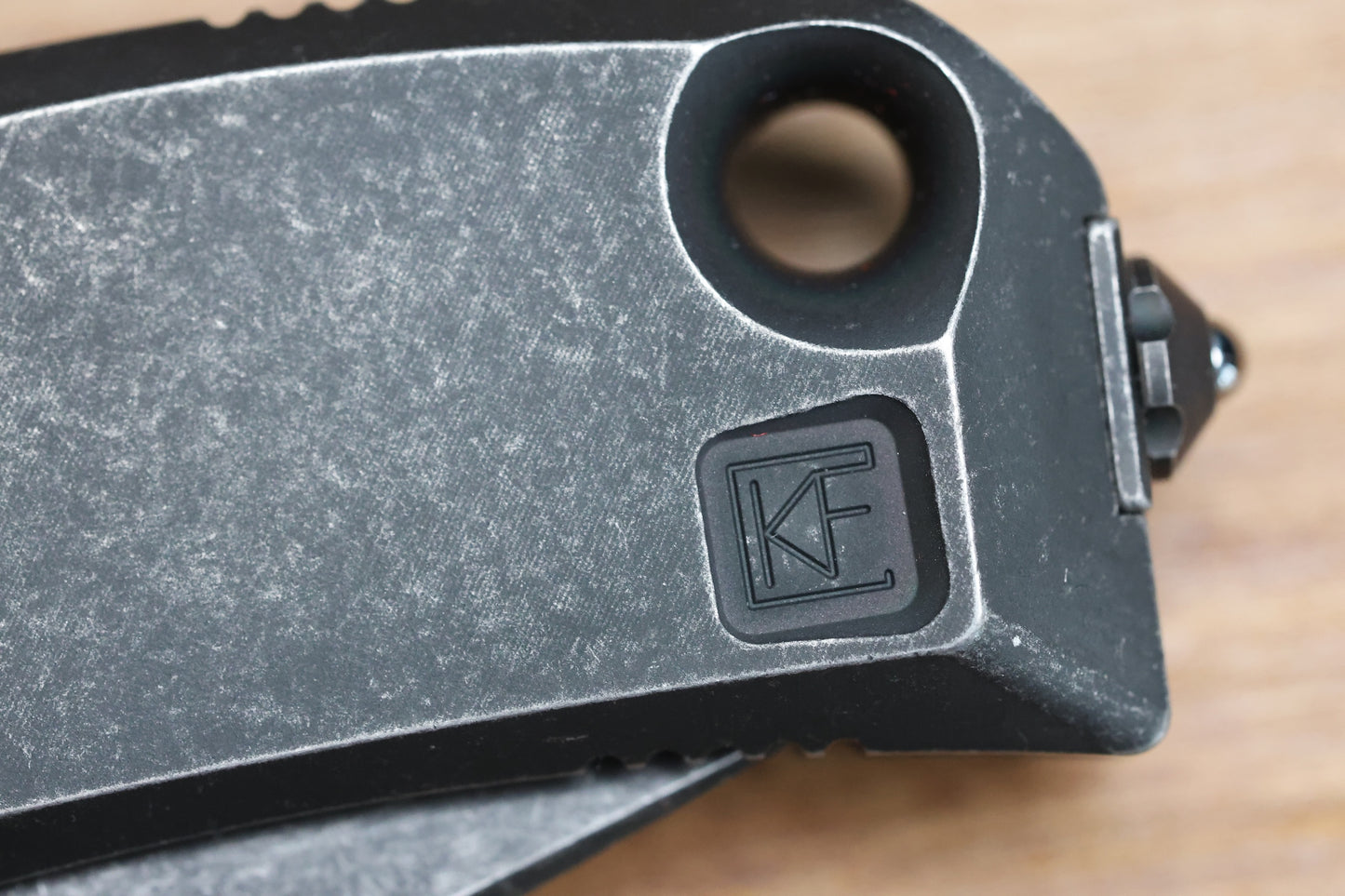 CUSTOM KNIFE FACTORY & ANTHONY MARFIONE COLLABORATION RATAX W/ BLACKWASH TITANIUM INTEGRAL HANDLE & BLACKWASH M398