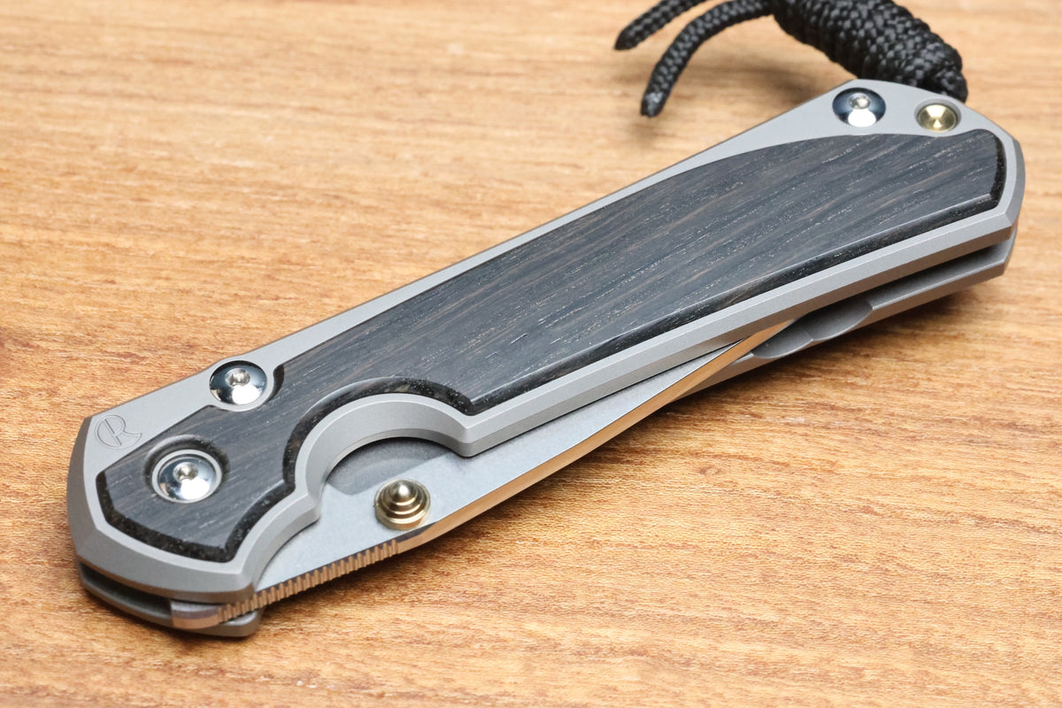 CHRIS REEVE LARGE SEBENZA BOG OAK INLAY DROP POINT MAGNACUT (PREOWNED)