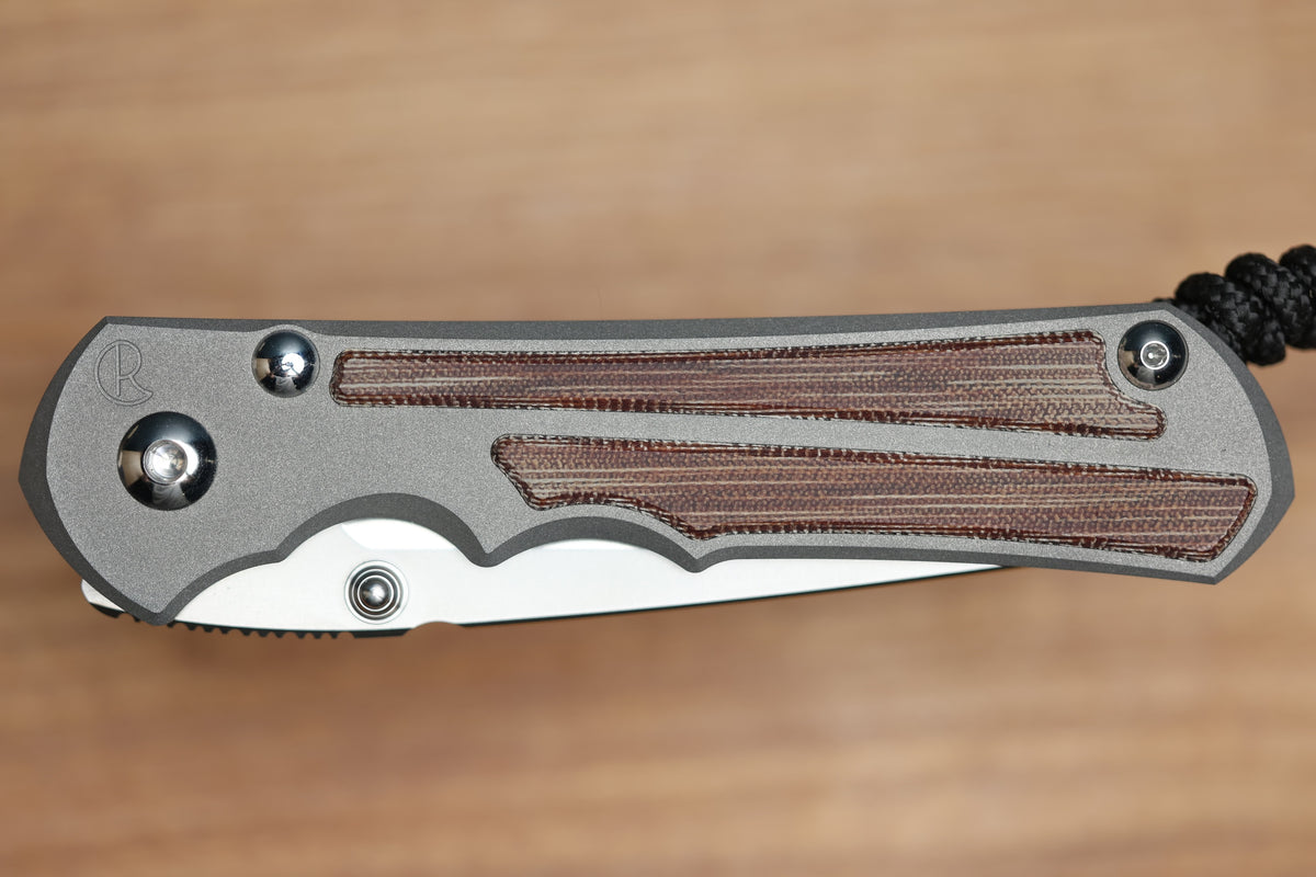 CHRIS REEVE LARGE INKOSI TANTO NATURAL CANVAS MICARTA INLAY MAGNACUT BLADE (PREOWNED)